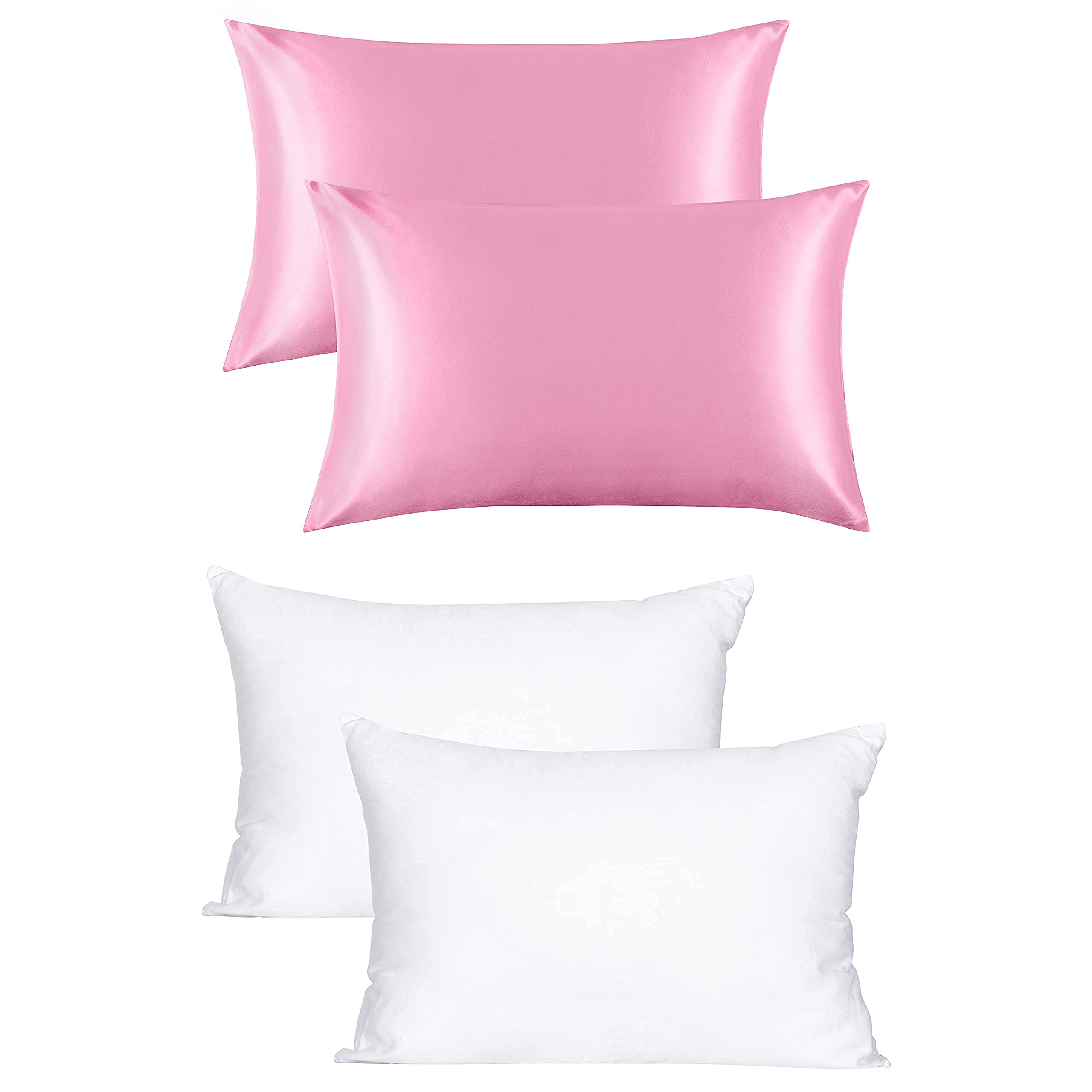 FLXXIE Pink Satin Pillowcases for Toddlers - 13x18