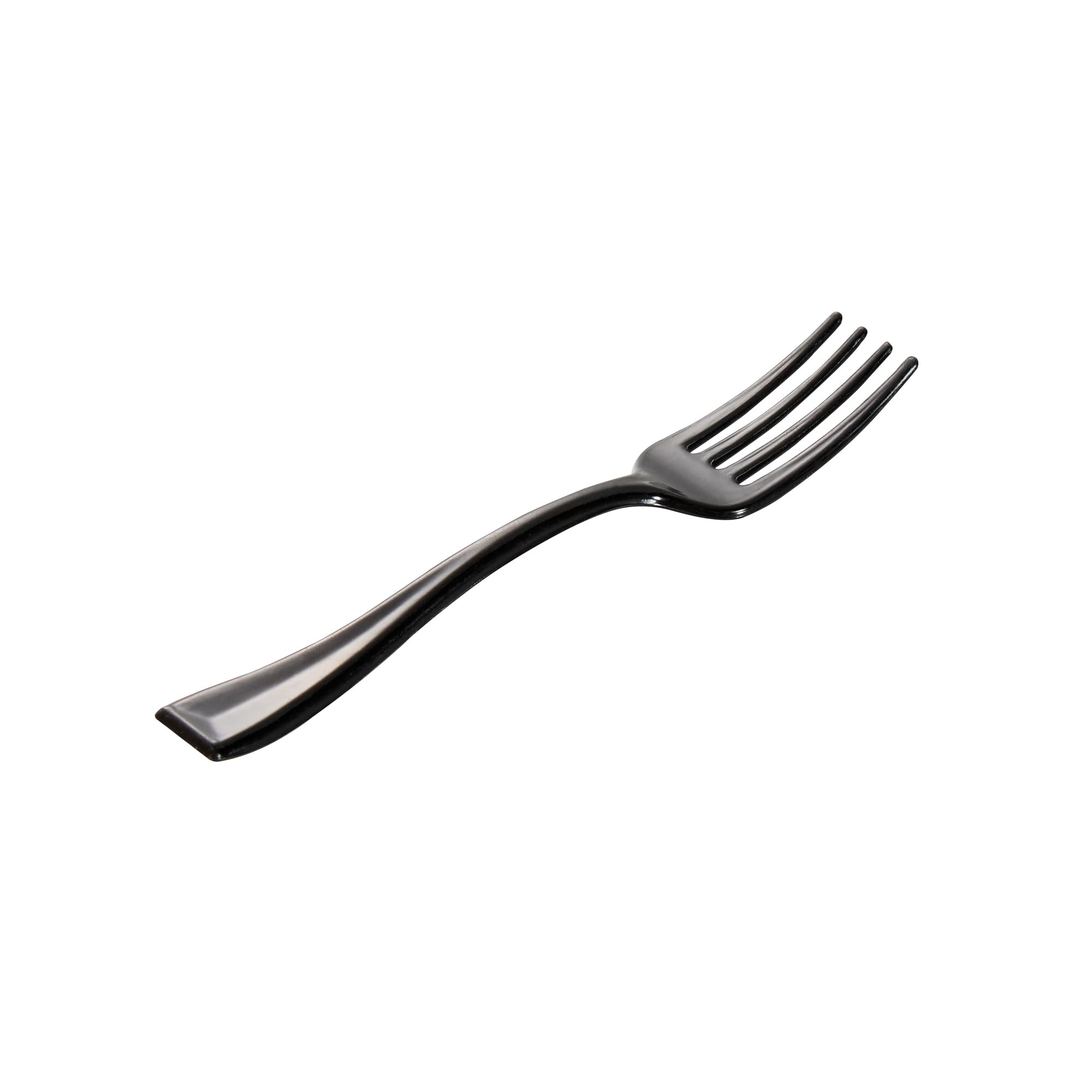 500-Pack 4 Inch Heavy-Duty Disposable Mini Forks - Black Plastic Appetizer Forks for Hors D'oeuvres, Desserts & Samples | Perfect for Parties, Weddings, Catering & Events