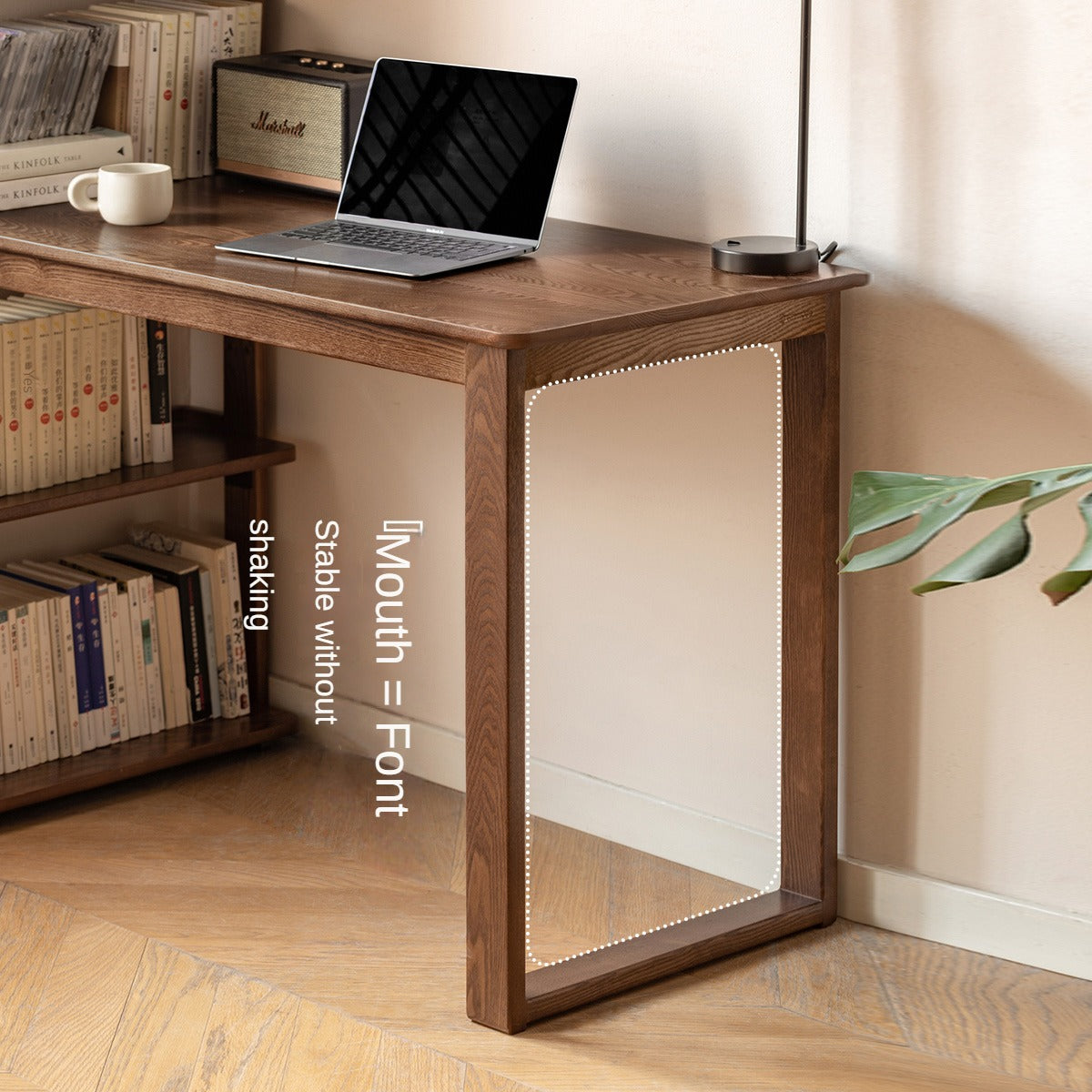 Premium Black Walnut & Ash Solid Wood Bookshelf - Handcrafted Office Desk Organizer for Home & Study Room Decor - Perfect for Books, Plants & Display Items