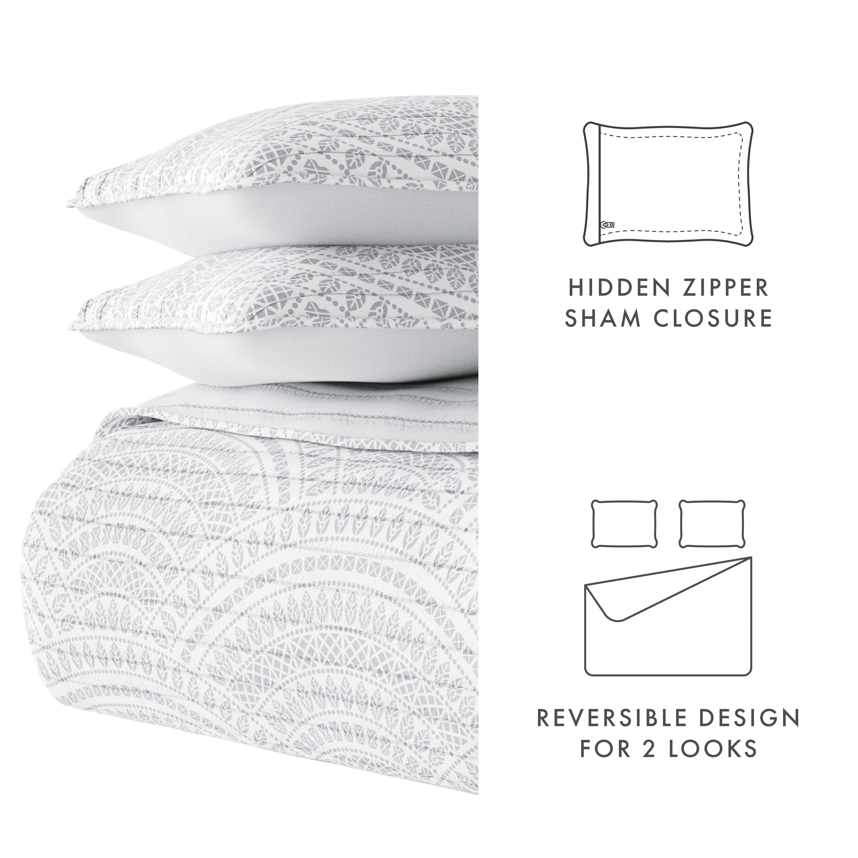 Reversible Quilted Coverlet Set with Scallop Design - Soft & Stylish Bedding for Cozy Bedrooms & Guest Rooms