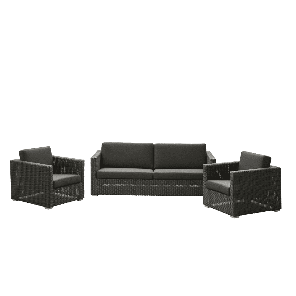 Chester 3-Seater Coastal Outdoor Sofa - Waterproof Wicker Patio Furniture Set for Poolside, Garden & Backyard Relaxation