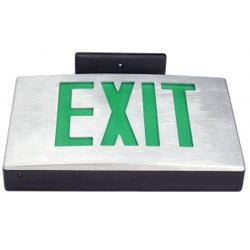 KXTEU1RGAEM Die-Cast Aluminum Emergency Exit Sign with Battery Backup - Bright LED Green Light for Commercial Buildings, Warehouses & Offices