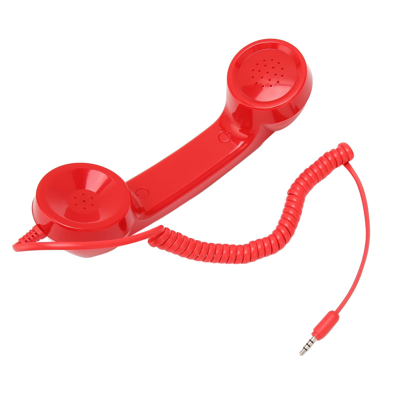 Vintage Retro Telephone Handset - Old Fashioned Corded Phone with Radiation Protection, Multi-Functional Mobile & Computer Receiver for Clear Calls (Red) - Perfect for Home Office, Landline Replacement, and Nostalgic Decor