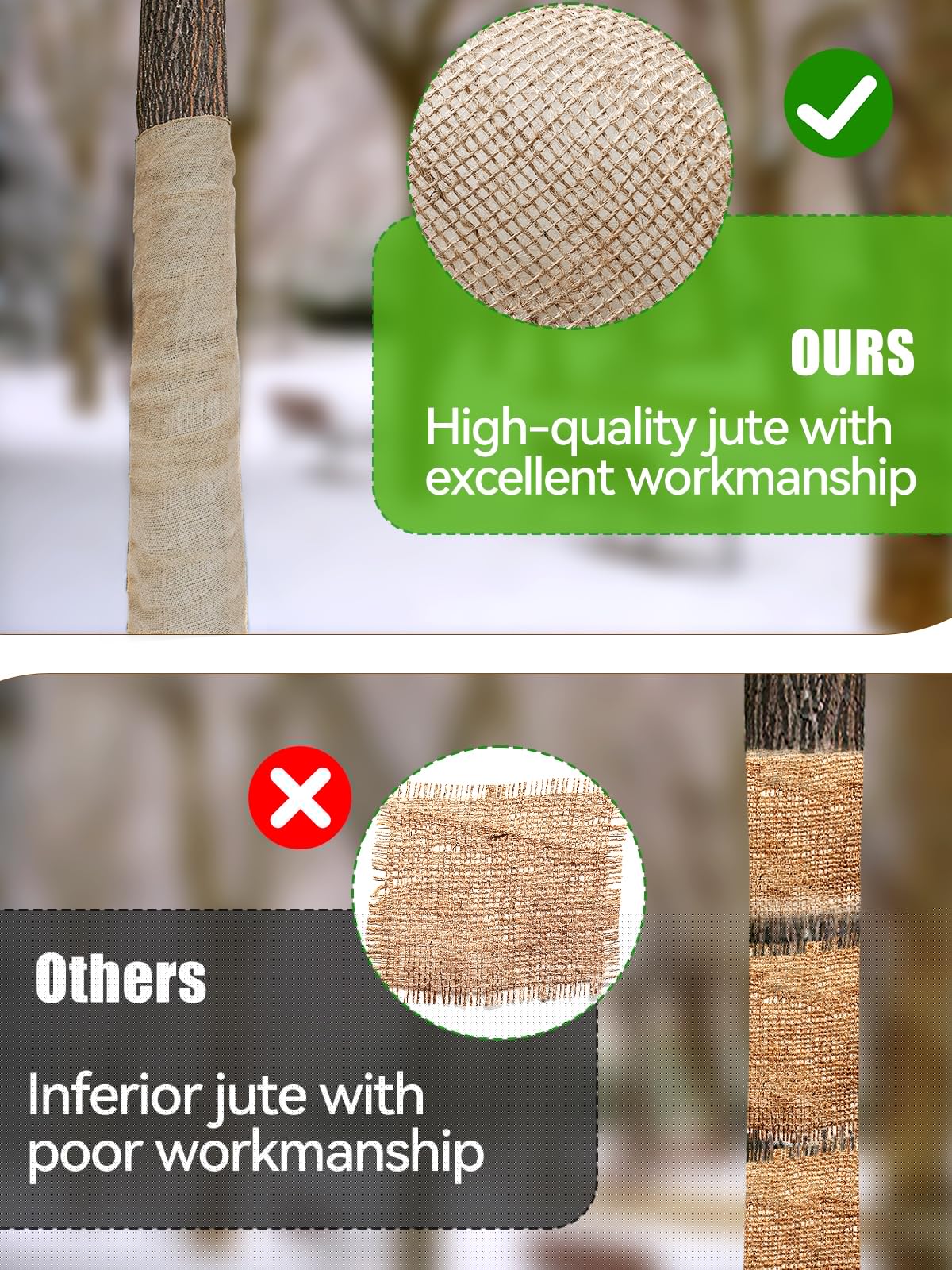 ANPHSIN 30ft x 40in Natural Burlap Plant Covers for Freeze Protection - Winter Frost Blankets & Cold Weather Cloth for Outdoor Bushes, Trees & Potted Plants - Perfect for Garden, Patio & Landscape Protection