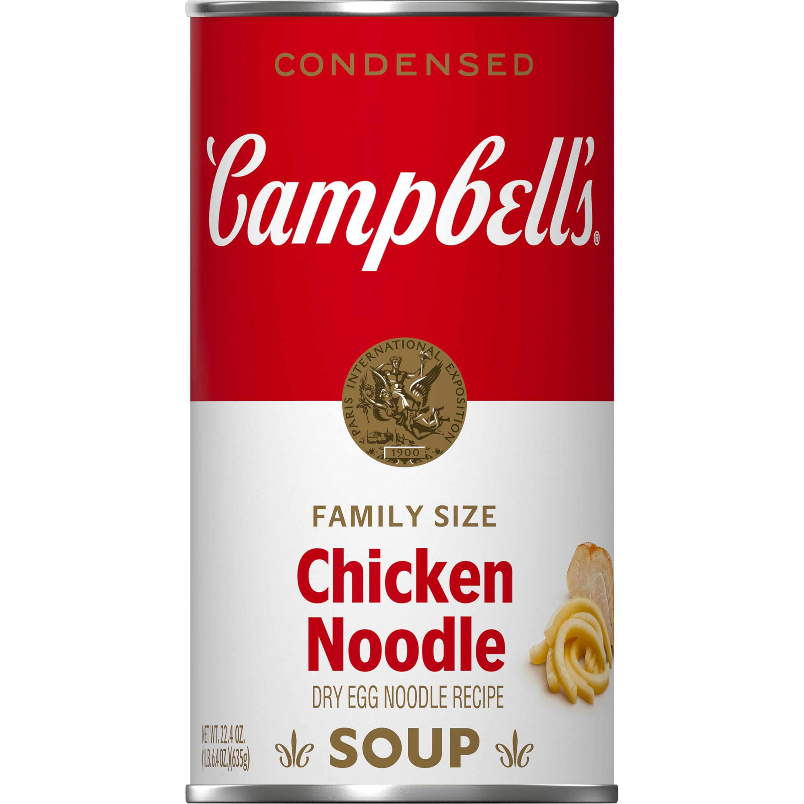 Campbell's Condensed Chicken Noodle Soup with Egg Noodles - 22.4 oz Family Size Can (Pack of 6) | Quick & Easy Meal Solution for Busy Families, Office Lunches & Emergency Pantry Stock