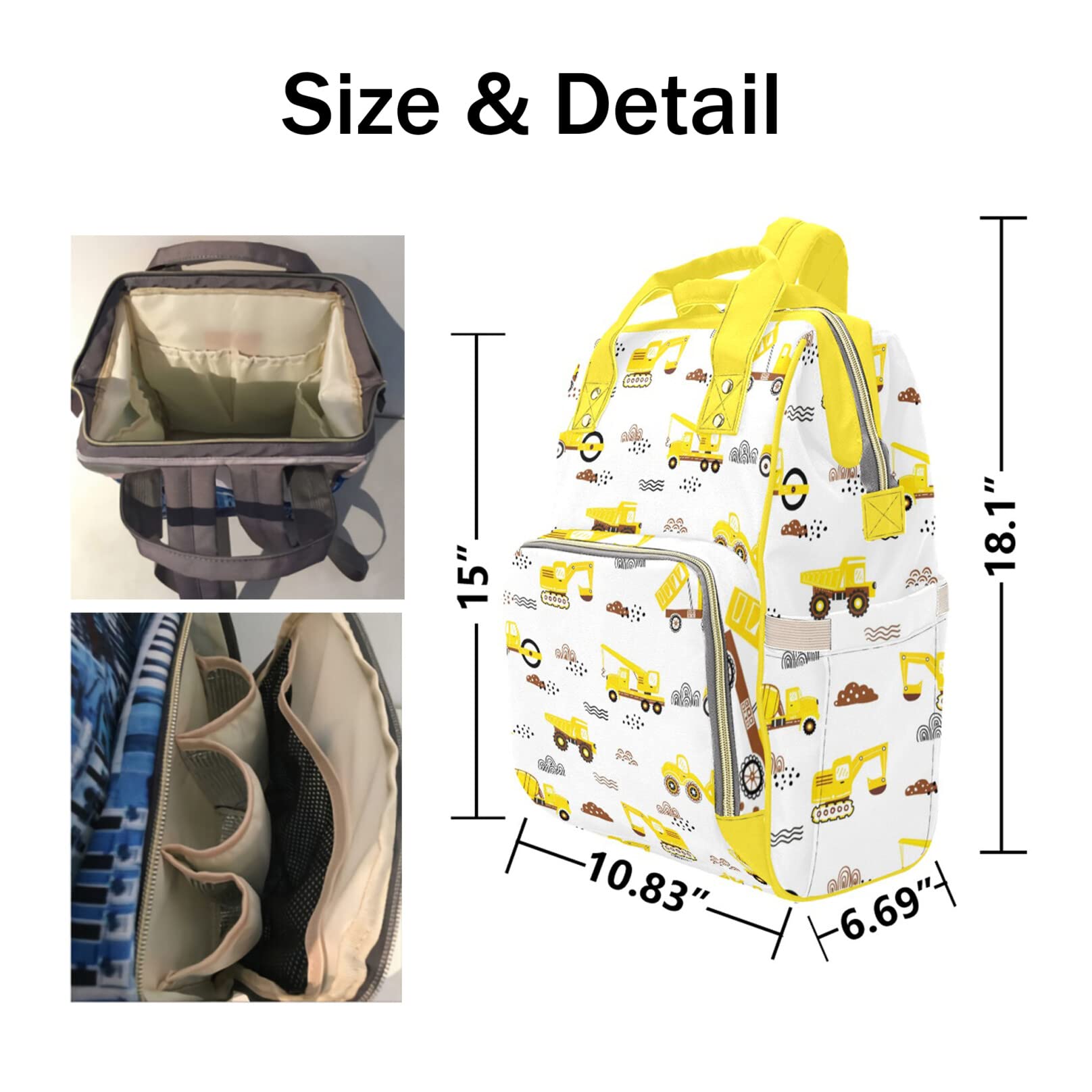 Personalized Diaper Bag Backpack Tote for Baby Shower Gift - Cute Gnomes & Bees Design, Custom Name Embroidery, Large Capacity for Diapers & Baby Essentials | Perfect for New Moms, Travel & Daycare Use