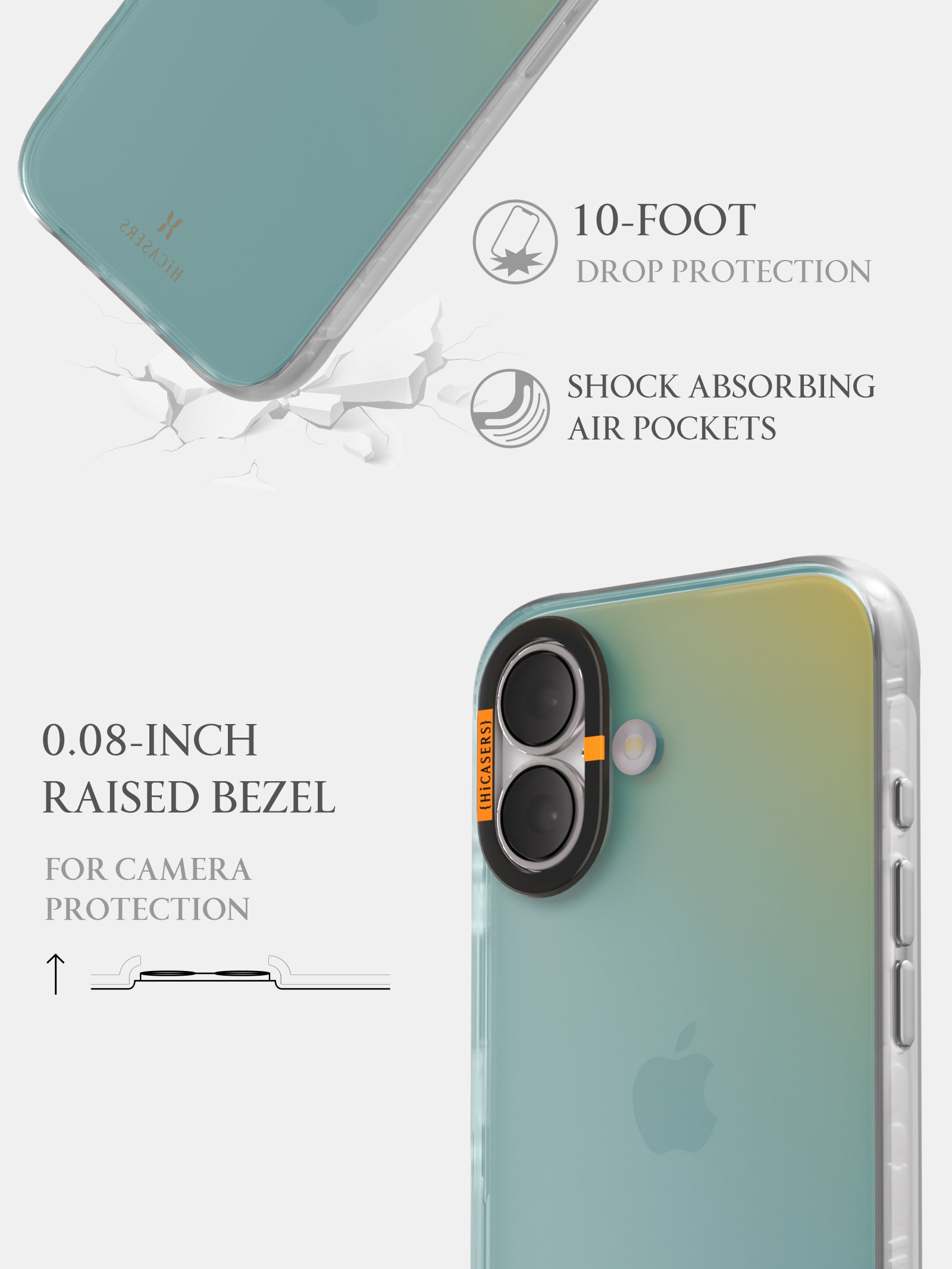 Shimmering Teal Iridescent Phone Case - Durable Protective Cover for iPhone & Samsung - Perfect for Everyday Use, Parties & Travel