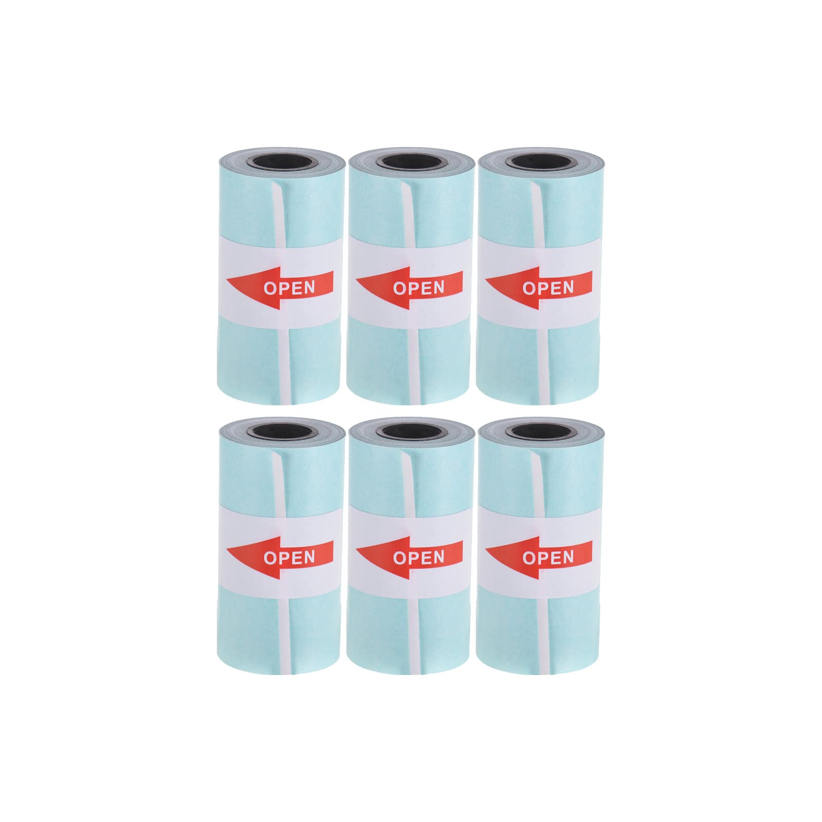 Thermal Printer Paper Roll - Self-Adhesive White Sticky Label (57x30mm) - 6 Rolls for PAPERANG, PeriPage & Poooli Mini Sticker Printers - Perfect for Shipping Labels, Barcode Stickers & Retail Price Tags