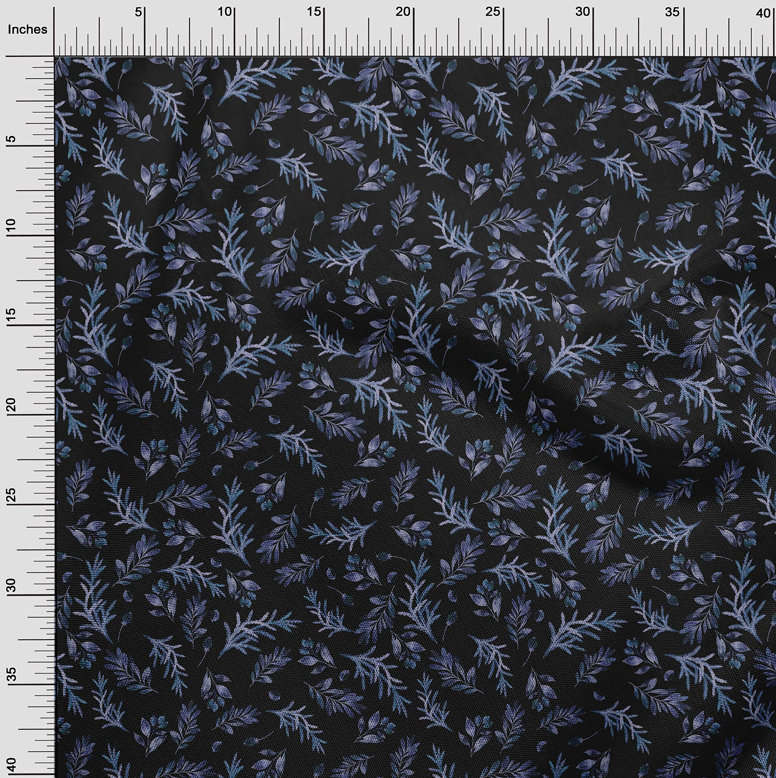 Premium Velvet Black Tropical Print Fabric by The Yard - 58 Inch Wide for DIY Clothing, Home Decor & Sewing Projects - Soft, Durable & Easy to Sew