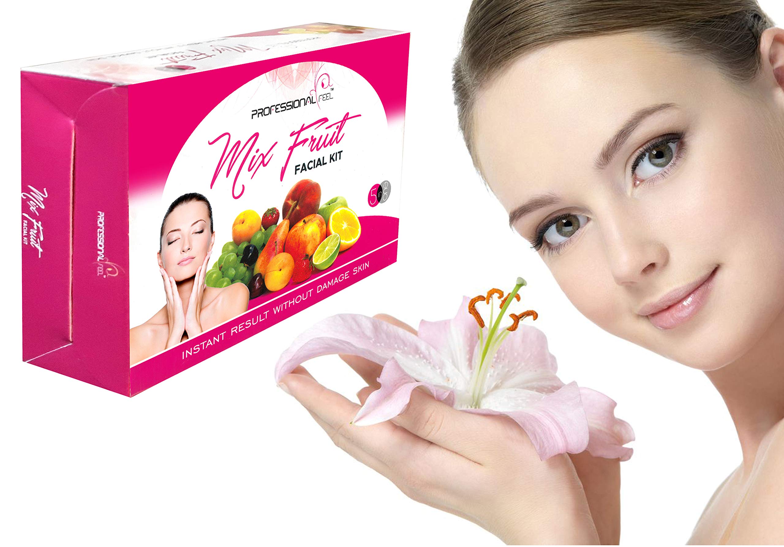Premium Gold & Fruit Extract Facial Kit Set - 5 Piece Combo (250g x 2) for Glowing Skin Care & Spa Treatment at Home