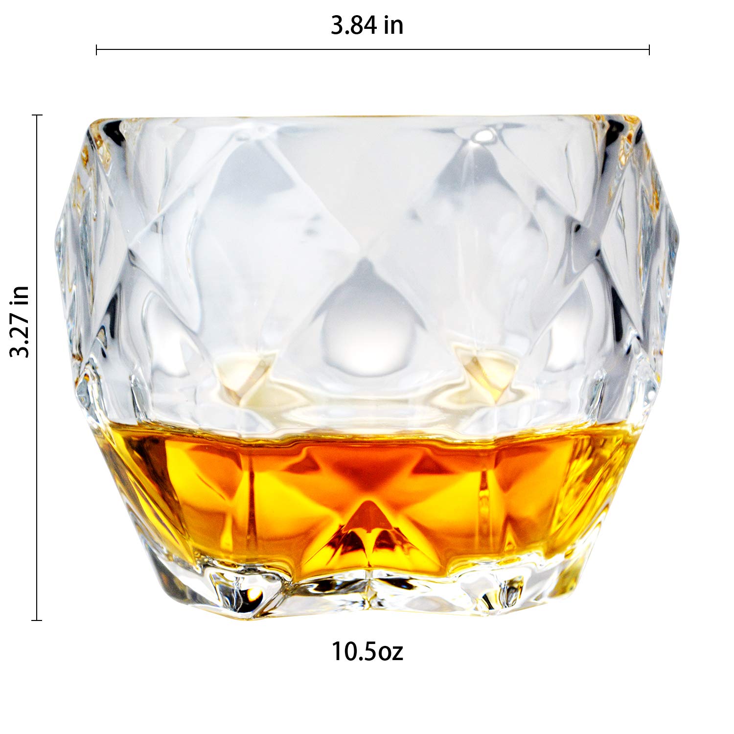 Ravenscroft Crystal Larchmont Decanter Gift Set - 30 oz Glass Decanter with 4 (10.5 oz) Whiskey Tumbler Glasses - Elegant Barware for Home Entertaining, Wedding Gifts & Whiskey Lovers