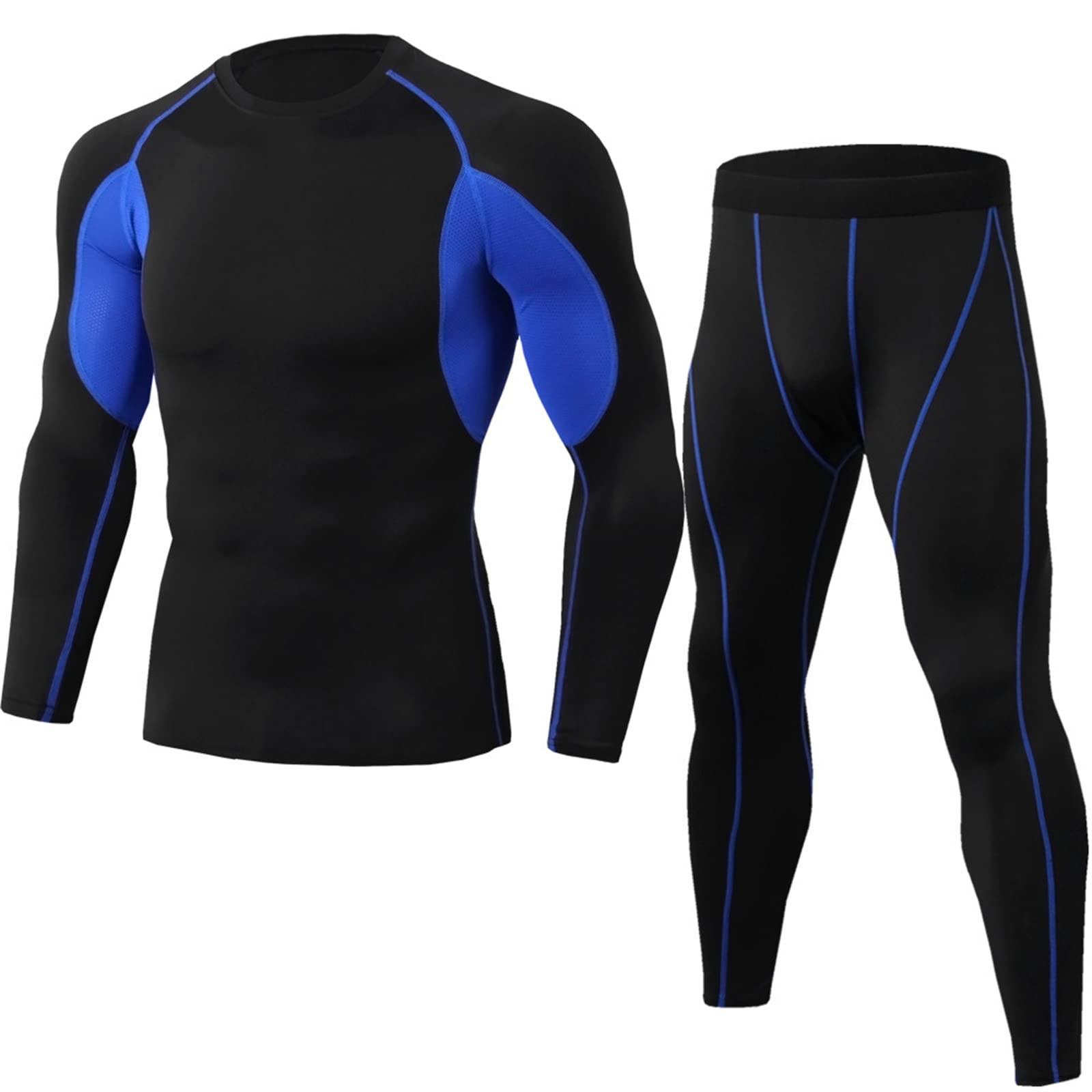 Men's Compression Workout Set - Gym Tights & Training Top - Moisture Wicking Sports Outfit for Running, Jogging & Fitness Training - Perfect for Gym, Yoga & Active Lifestyle