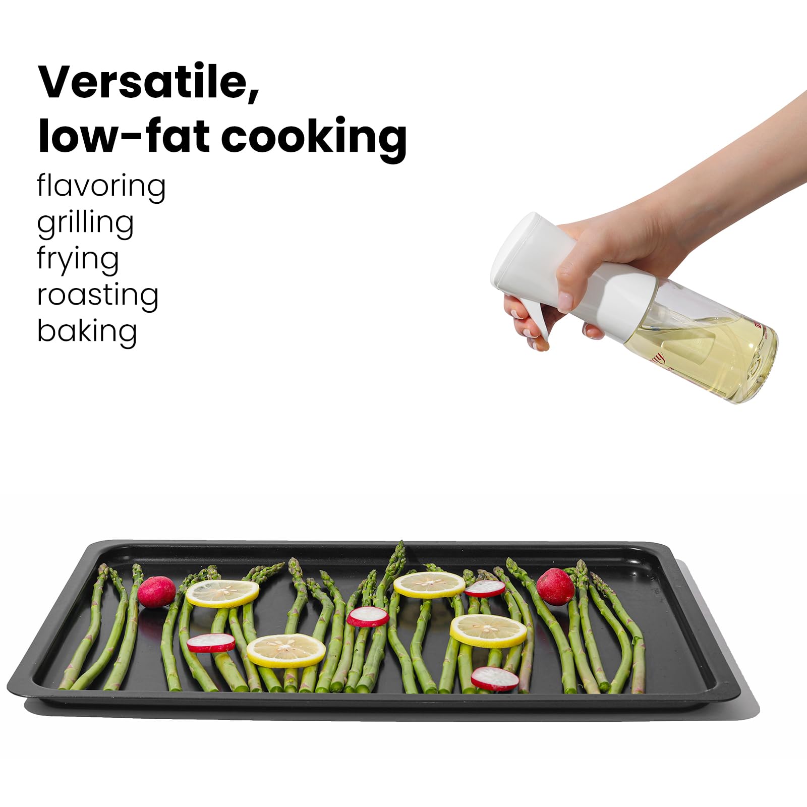 Oliver FS600 Non-Aerosol Refillable Oil Sprayer - 6oz Premium Cooking Oil Mister Bottle for Baking, Grilling & Healthy Meal Prep