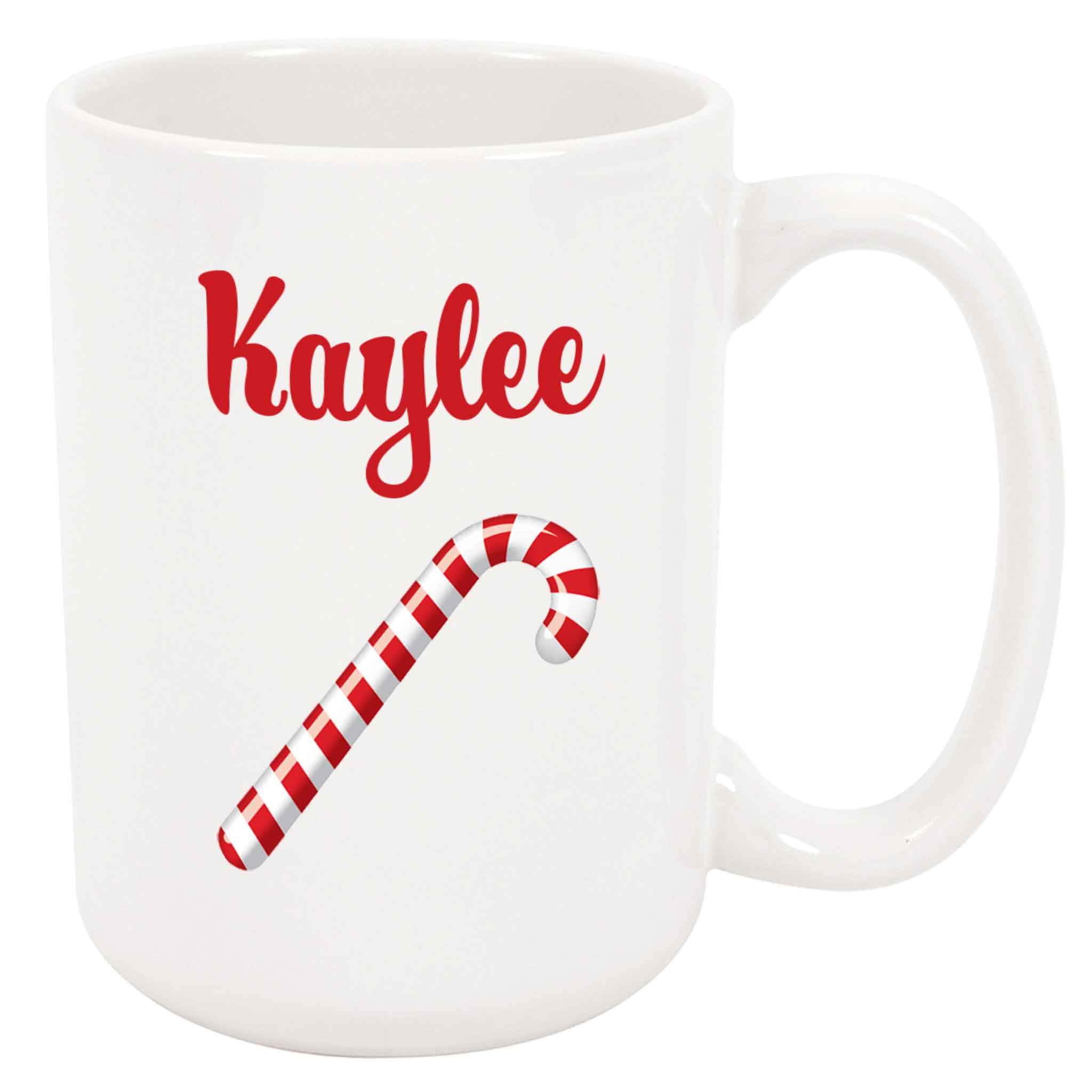 Festive Candy Cane Coffee Mug - 15oz Christmas Holiday Ceramic Cup with Handle for Hot Cocoa, Tea & Coffee - Perfect for Xmas Gifts, Office Parties & Cozy Winter Mornings