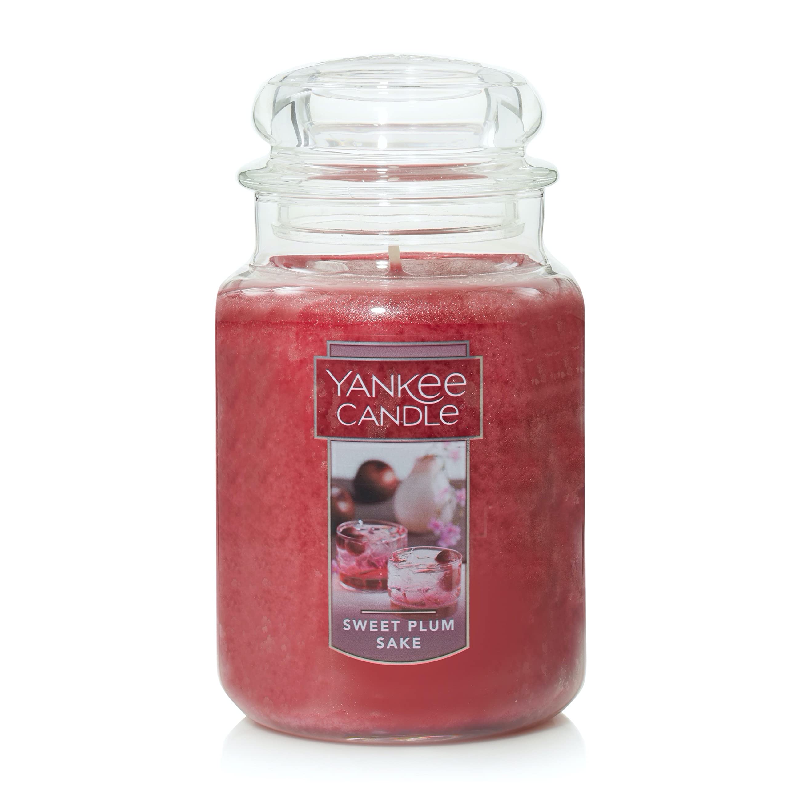 Yankee Candle Sweet Plum Sake Large Jar Candle - 14.5oz Scented Candle for Home, Office & Gifts | Long-Lasting Fragrance for Relaxation & Aromatherapy