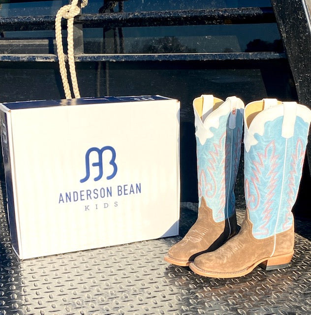 Anderson Bean Kids Coyote Sand Boots - Durable & Comfortable Western Boots for Boys & Girls - Perfect for Rodeo, Horseback Riding & Outdoor Adventures