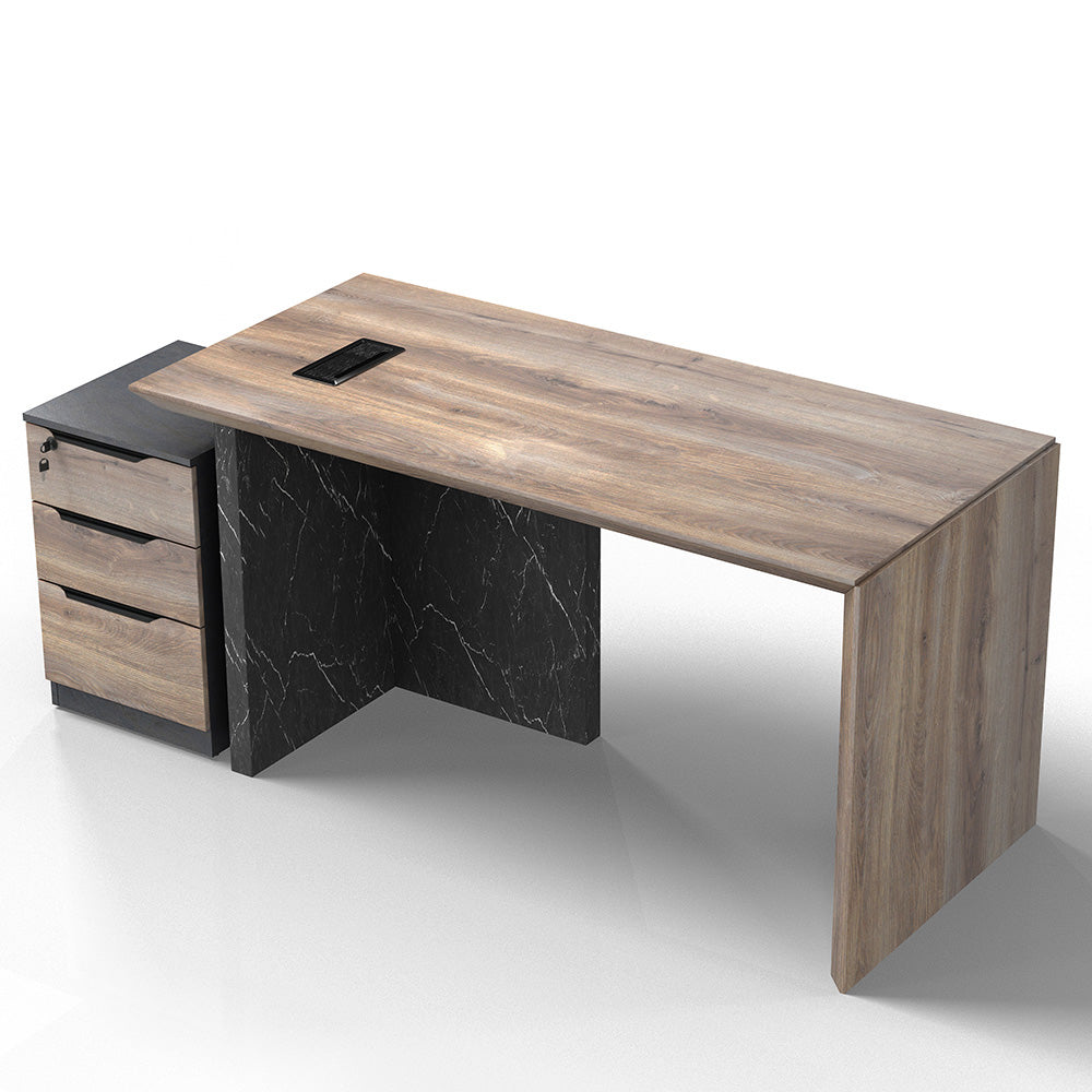 LOGAN 150cm Executive Desk - Reversible Design in Warm Oak & Black - Perfect for Home Office, Study & Workspace