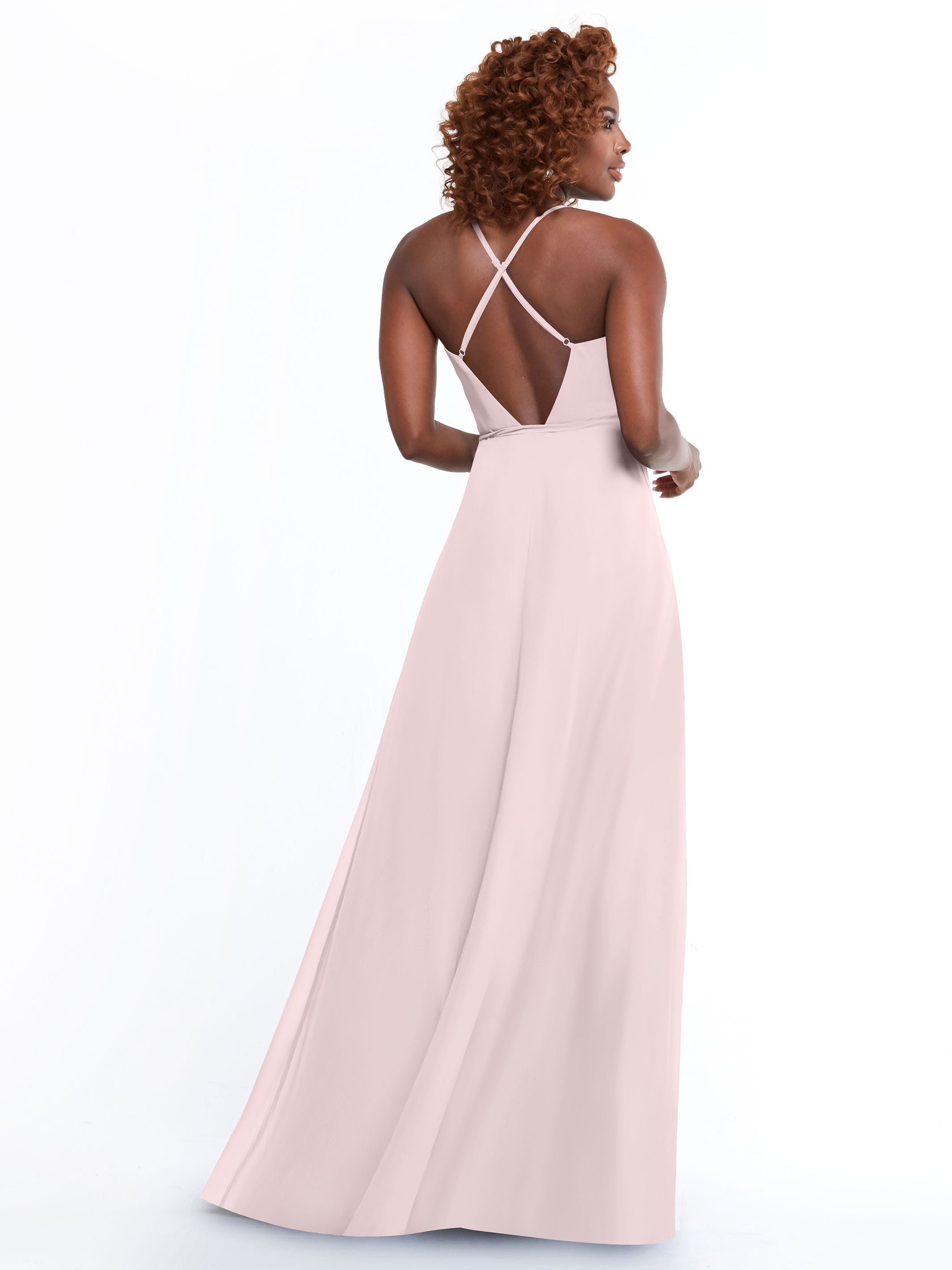 Elegant 80171 Sheath Chiffon Bridesmaid Dress with Adjustable Self-Tie Sash - Perfect for Weddings, Formal Events & Special Occasions