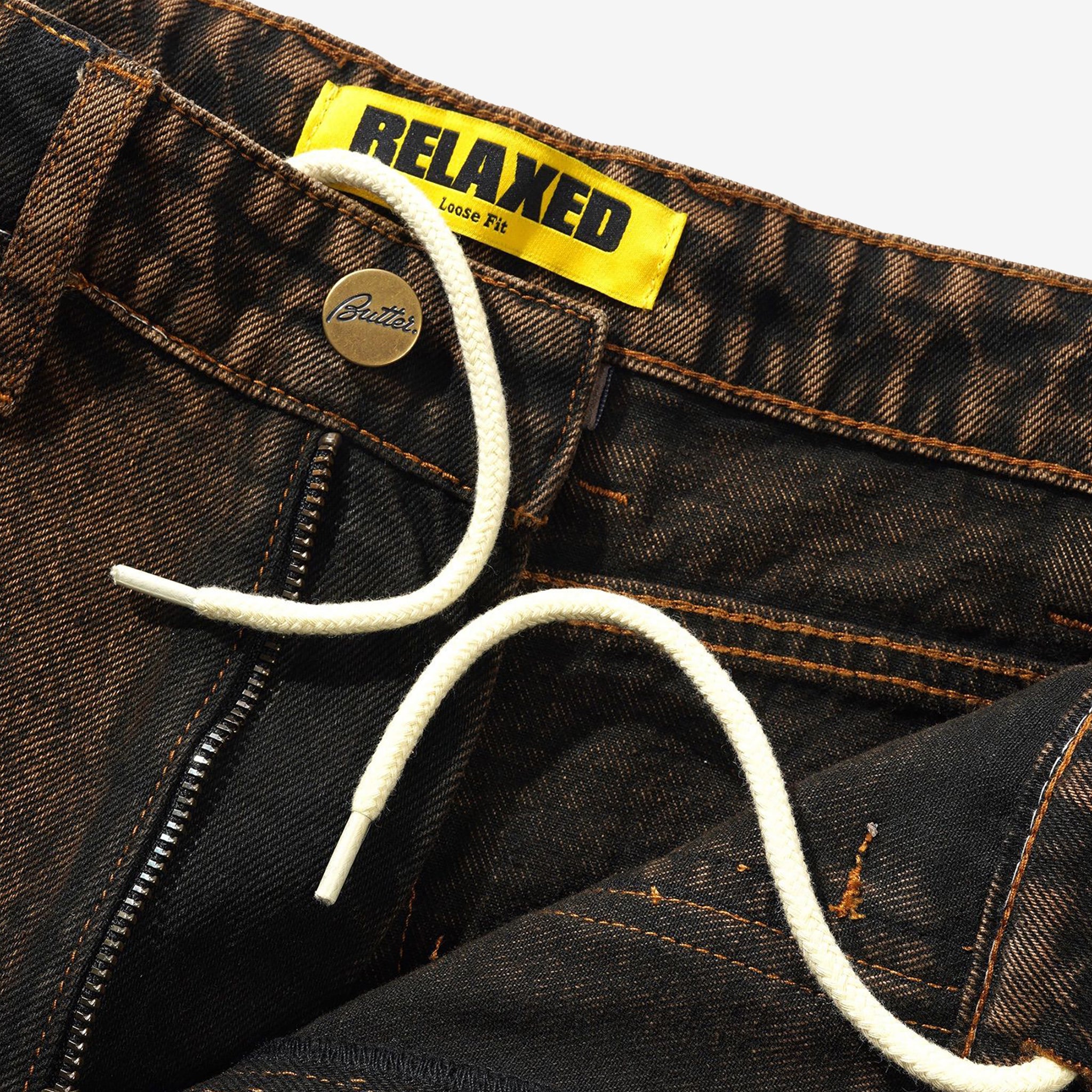 Vintage Acid Wash Brown Breakdown Denim Jeans for Men & Women - Distressed Skinny Jeans for Casual Wear, Street Style & Everyday Outfits