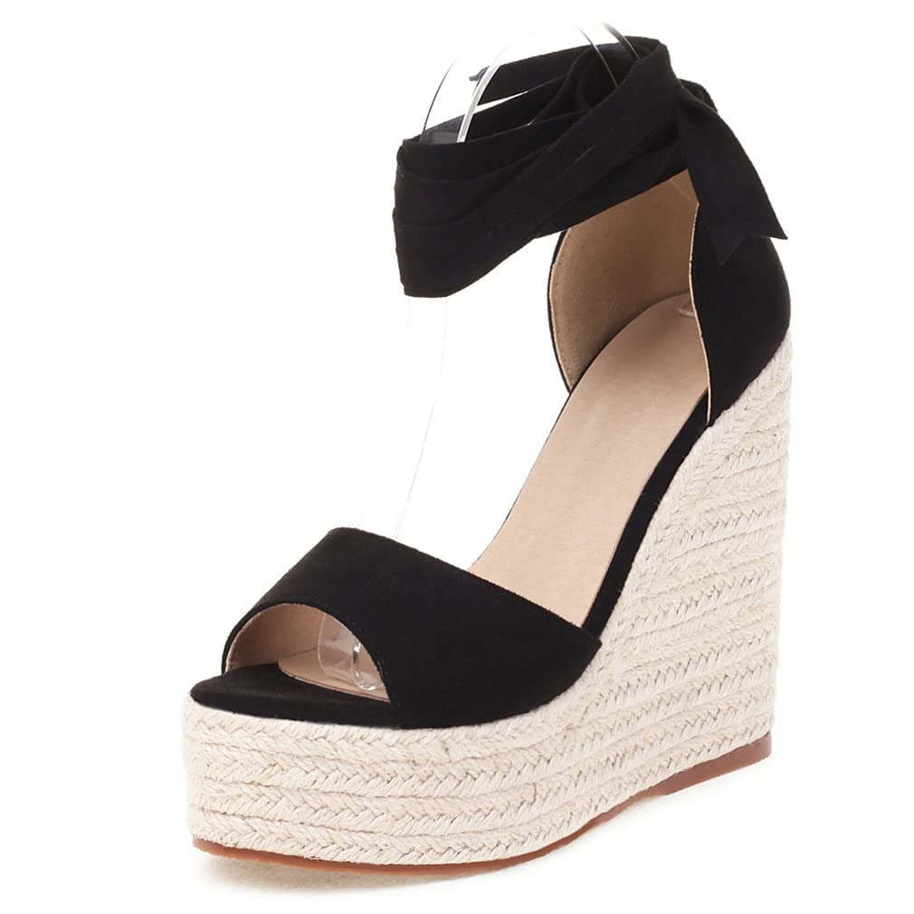 ZBYY Women's Wedge Strappy Sandals - Comfortable Espadrille Platform Sandals with Cross Ankle Strap, Open Toe Design for Summer | Perfect for Beach, Vacation, and Casual Outings