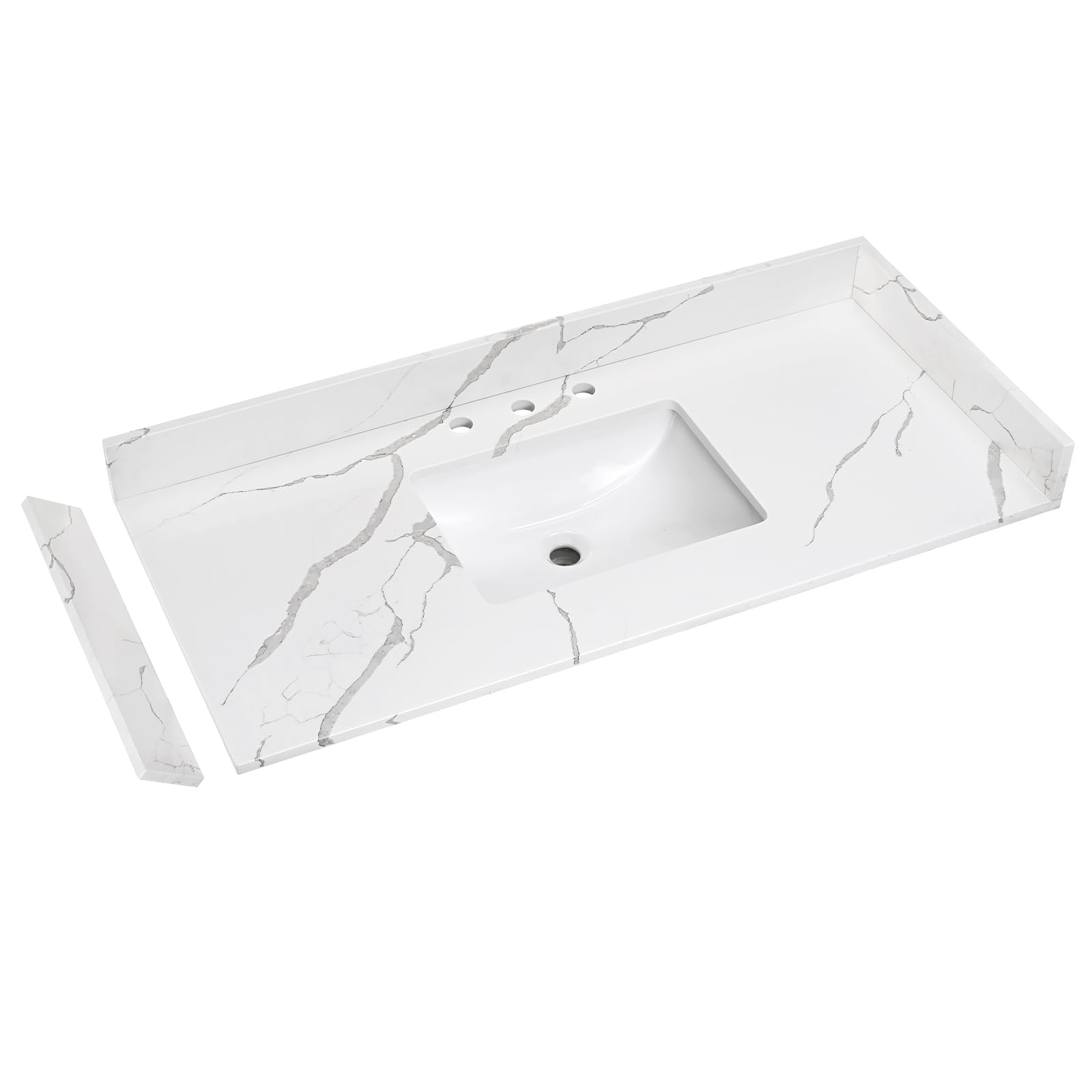 Calacatta Quartz Vanity Top with Sink - 48
