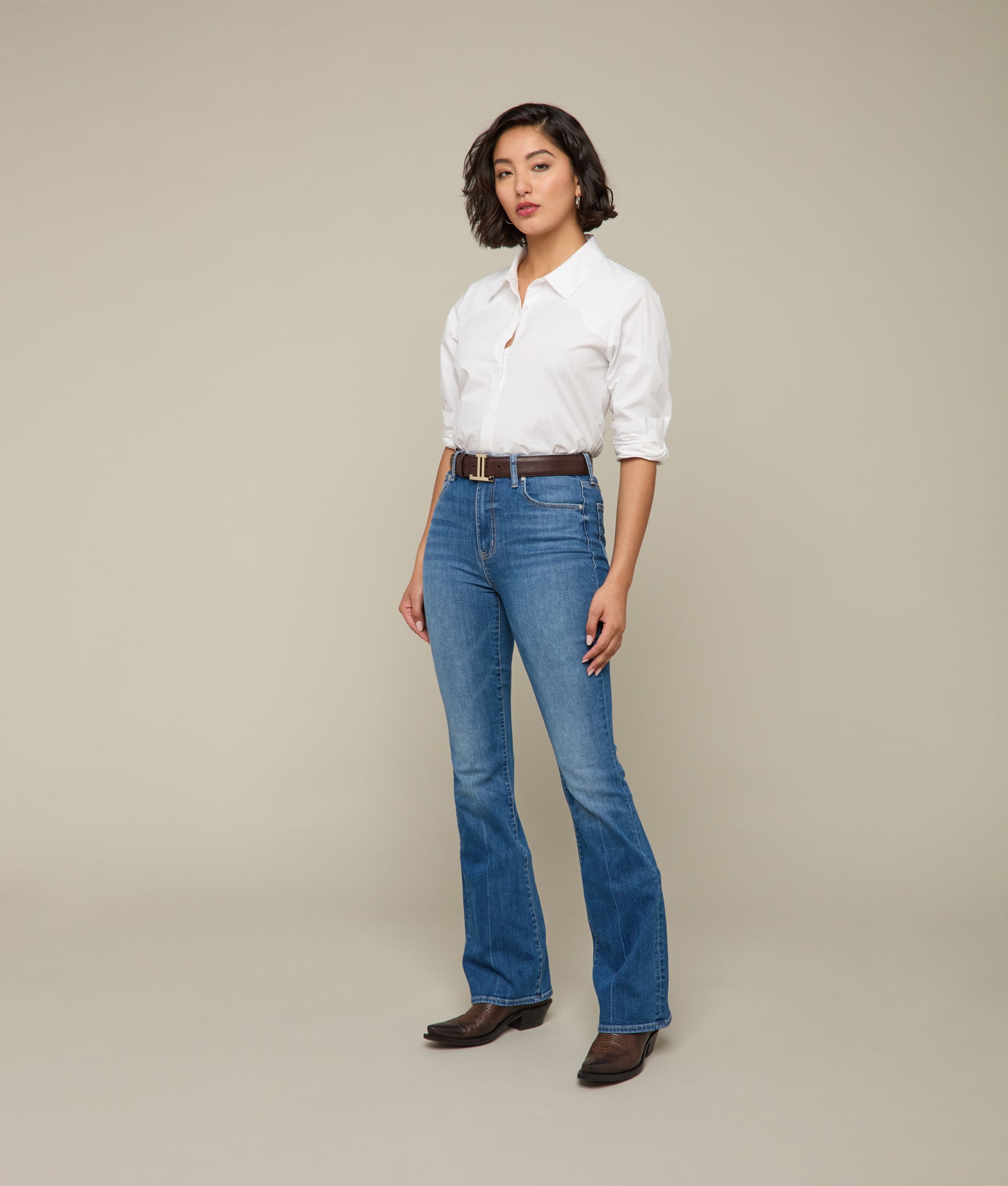 Liberty Mid Rise Bootcut Jeans for Women - Classic Rustic Wash, Comfortable Stretch Denim | Perfect for Casual Wear, Work & Everyday Outfits