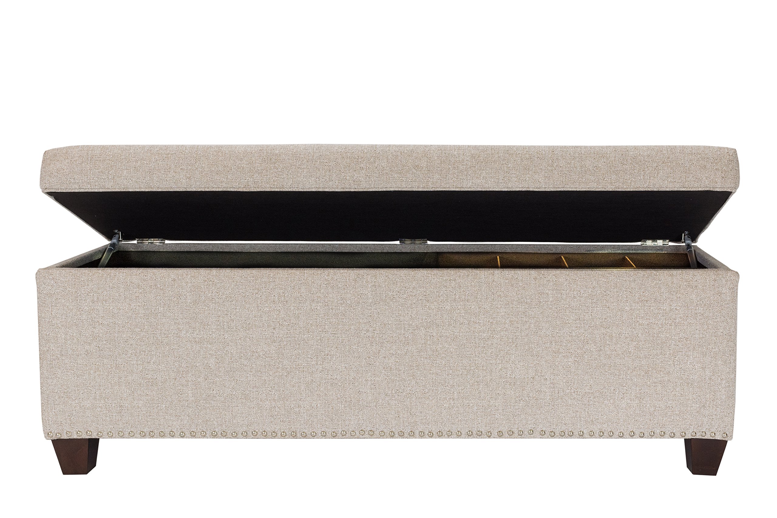 MJL Furniture Designs Upholstered Storage Bench with Lift Top - Camel Color, Bedroom Seat & Ottoman, Perfect for Small Spaces & Closet Organization