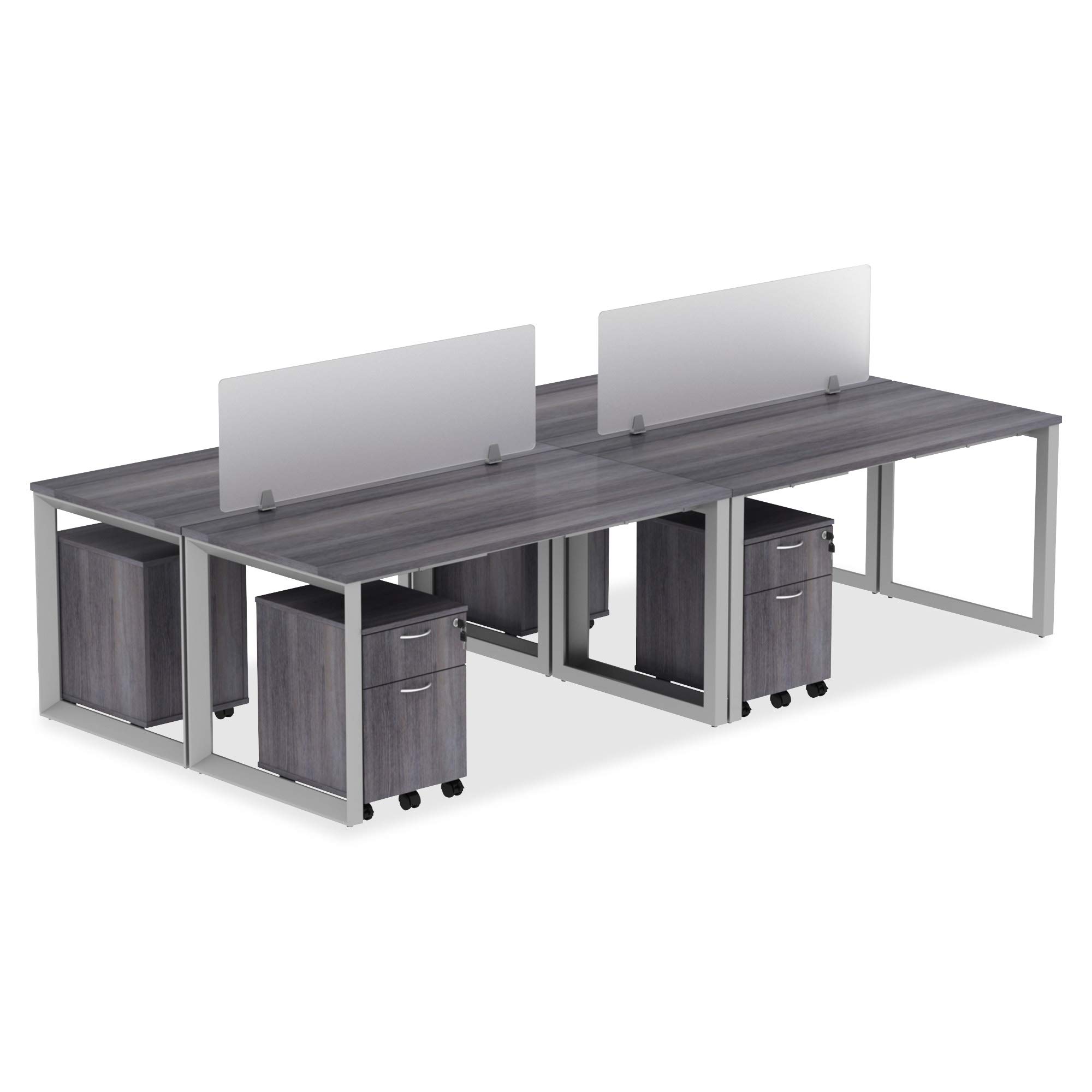 Lorell Relevance Series Charcoal Laminate Office Desk & Furniture Set - Modern Home Office & Workspace Solution for Professionals & Students