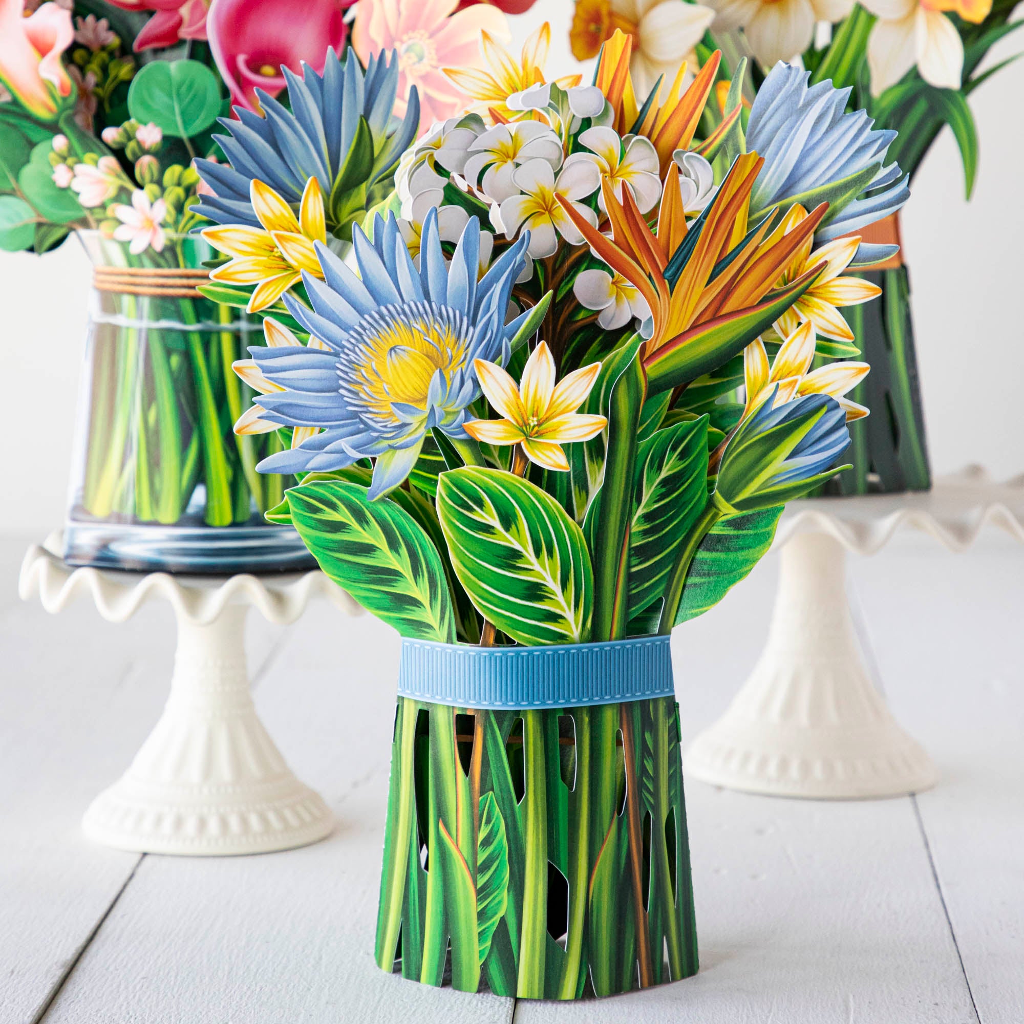 Beautiful Garden Favorites Greeting Card with Flower Bouquets - Perfect for Birthdays, Anniversaries & Special Occasions