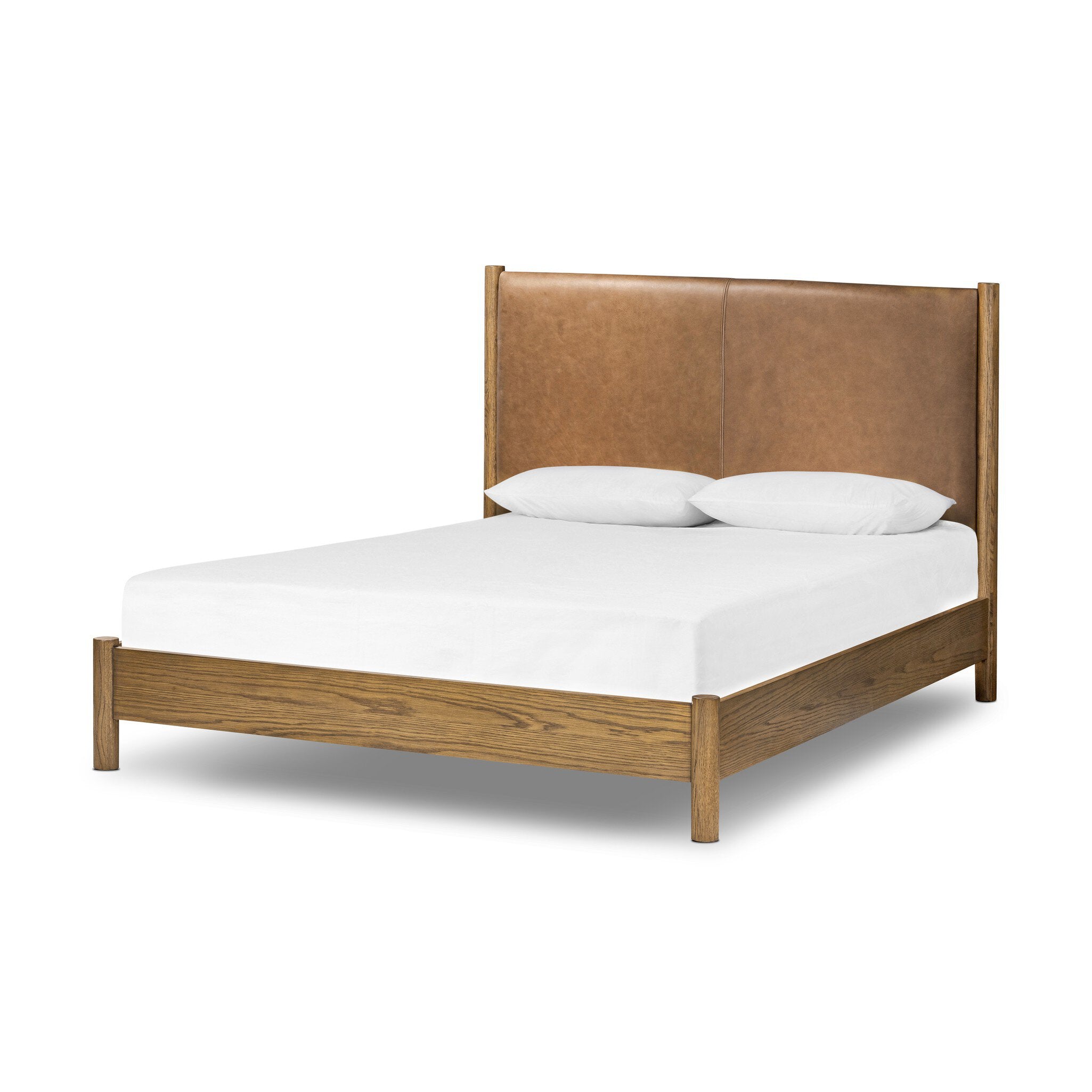 Roark Bed Palermo Drift - Modern Wooden Platform Bed Frame with Storage, Queen Size Bed for Bedroom - Perfect for Small Spaces and Guest Rooms