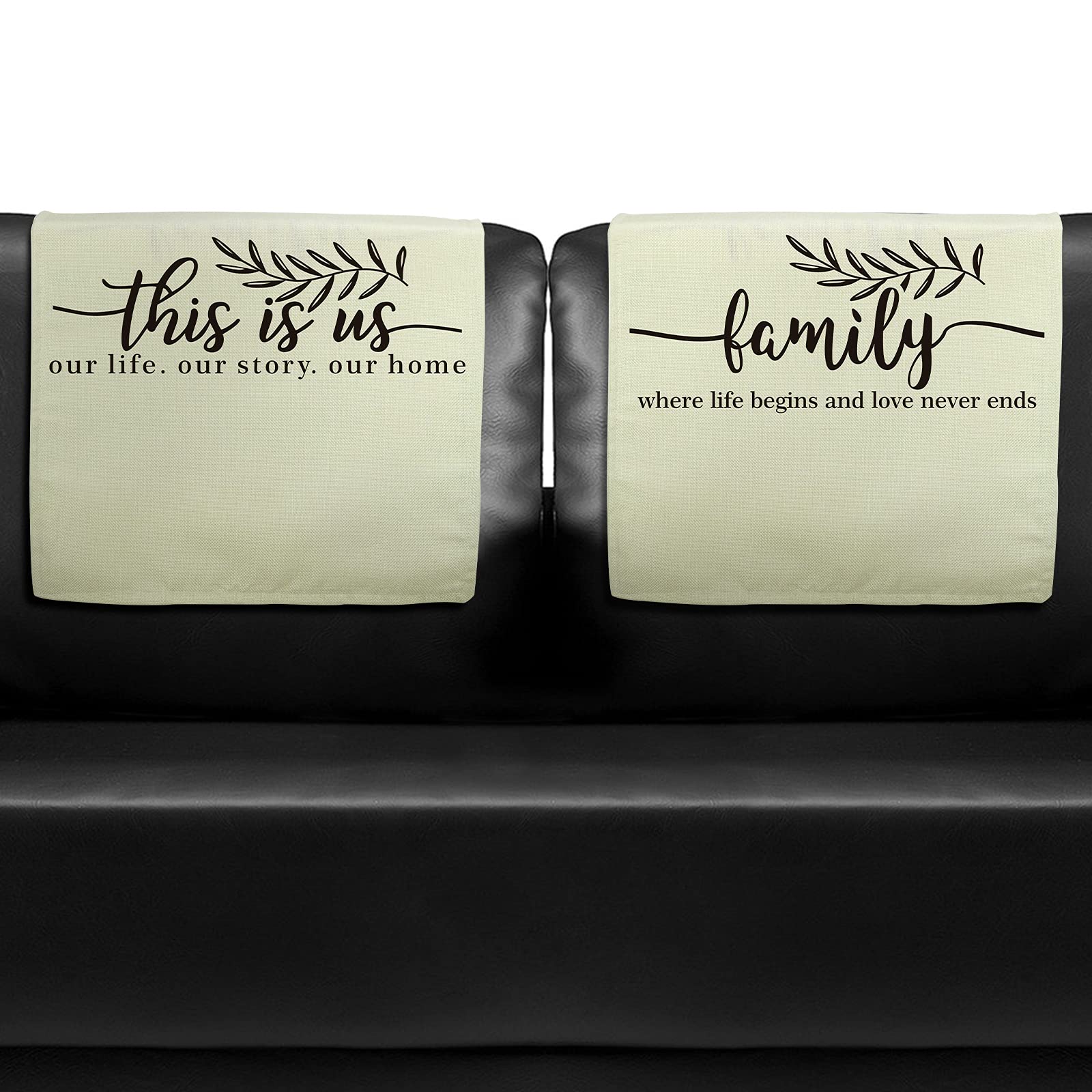 Tatuo 2-Pack Inspirational Headrest Covers - 26.77 x 16.93 Inch Elegant Furniture Protectors for Chairs, Recliners & Sofas - Home Decor Slipcovers with Motivational Quotes - Perfect for Living Room, Office & Car Interior Protection