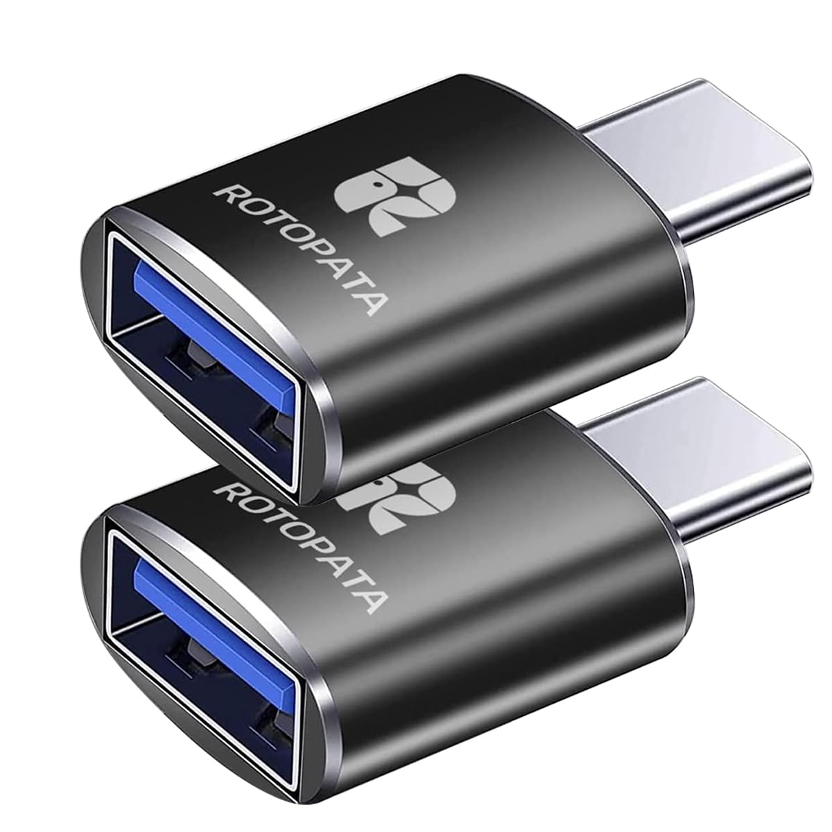 ROTOPATA 2 Pack USB C to USB 3.0 Adapter for MacBook Pro 2021, MacBook Air 2020, Type C Smartphones - Fast Data Transfer & Charging for Laptops, Phones, Tablets
