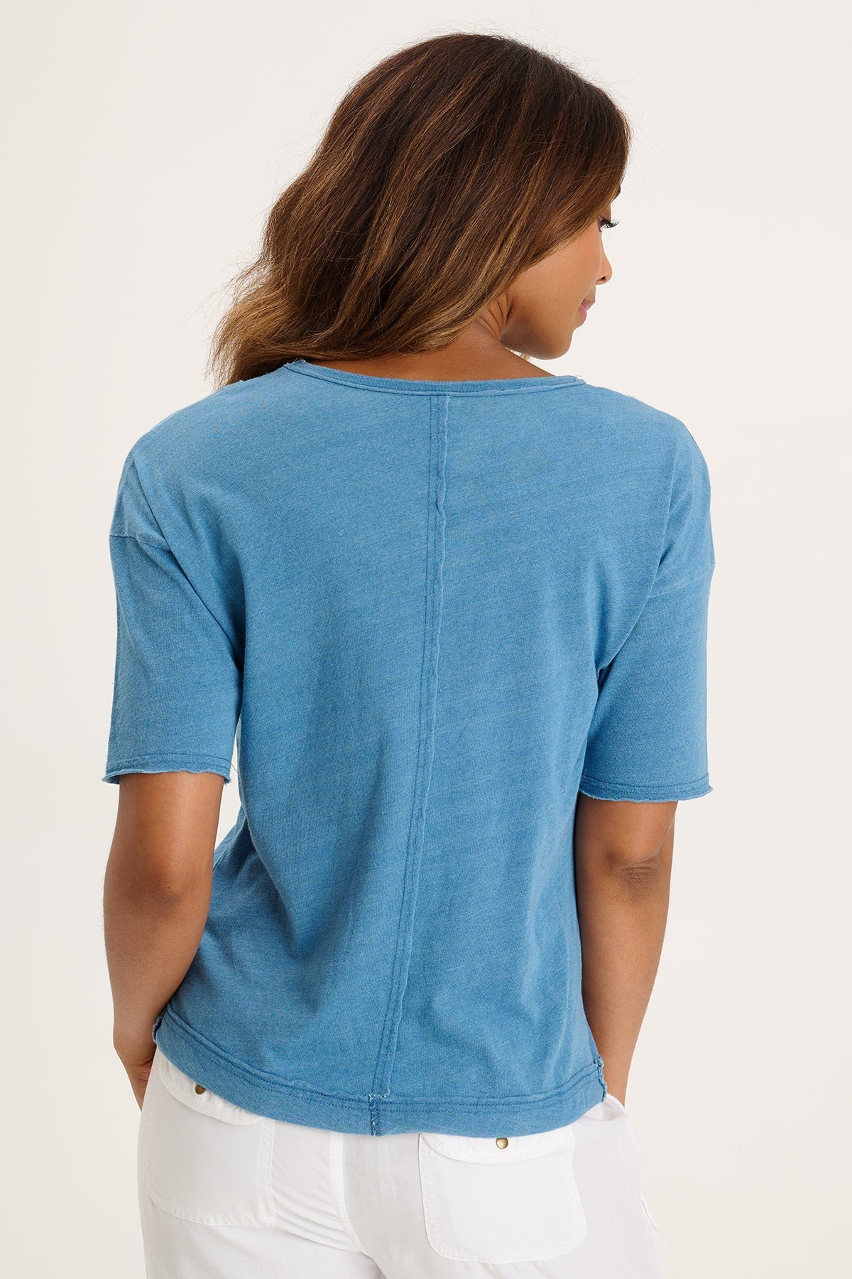 Blanca Tee Indigo - Soft Cotton Women's T-Shirt for Casual Wear & Everyday Comfort | Trendy Street Style & Layering Essential