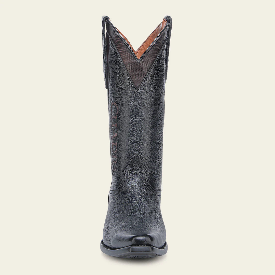 Men's Cuadra Black Dress Cowboy Deer Leather Boots - Western Style Riding Boots for Country, Rodeo & Casual Wear