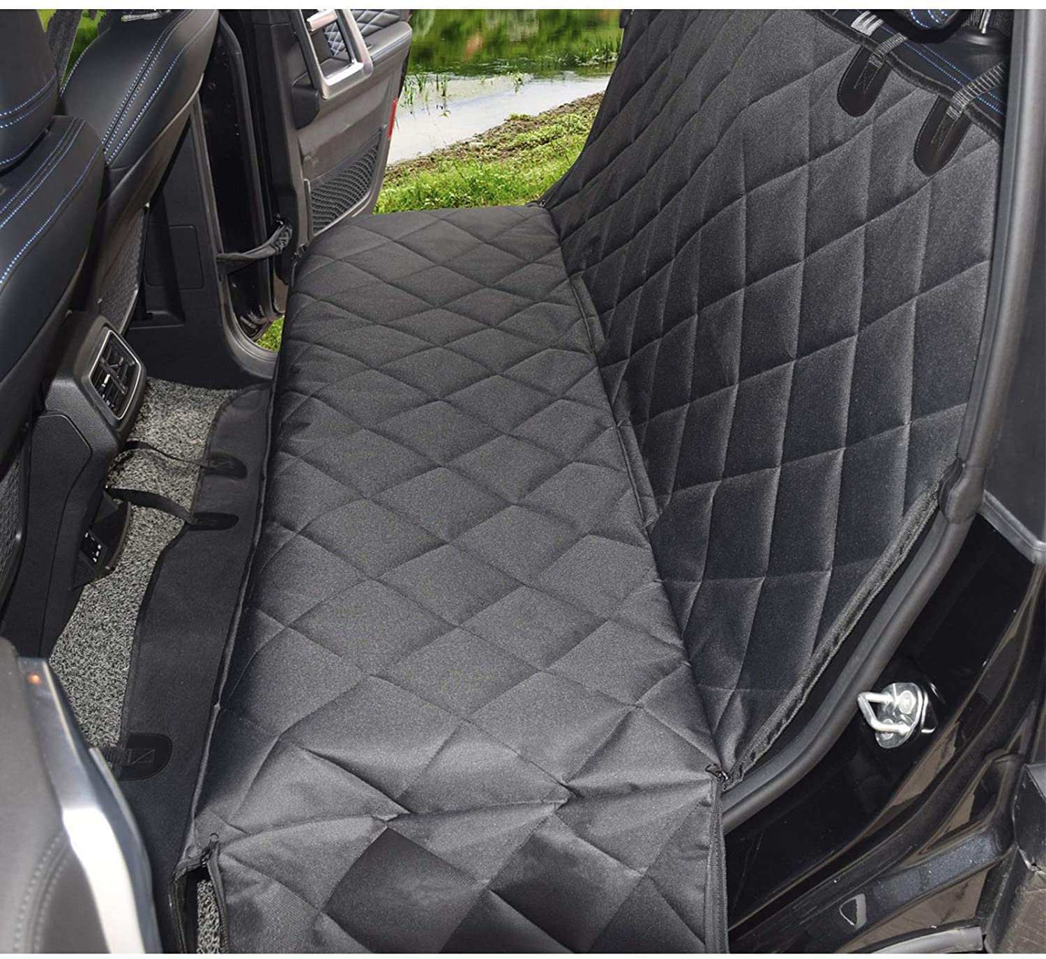 Waterproof 600D Heavy Duty Dog Car Seat Cover - Scratch Proof, Nonslip Pet Hammock for Cars, Trucks & SUVs | Durable Soft Back Seat Protector for Pets - Perfect for Travel, Daily Commute & Outdoor Adventures