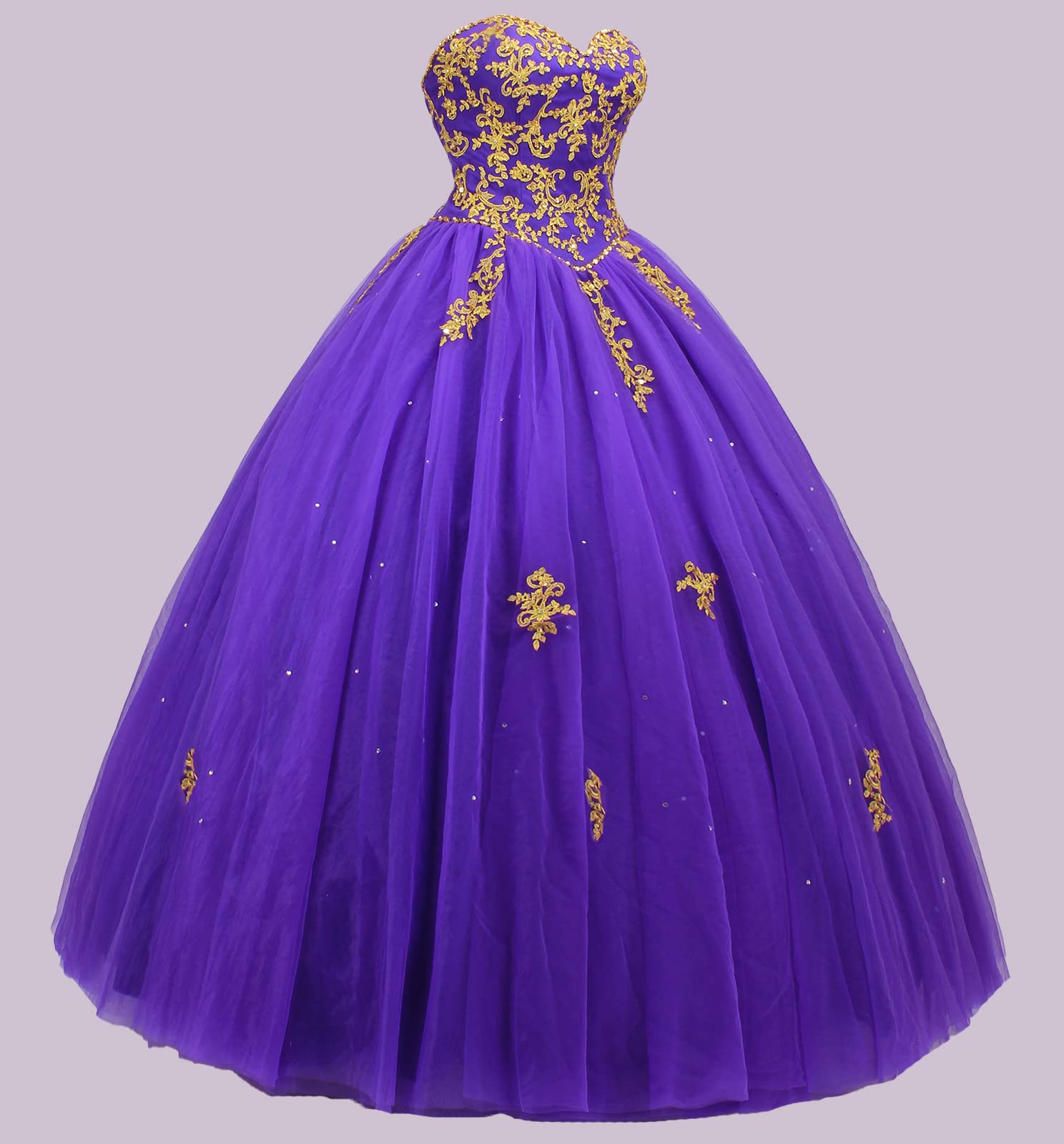 Elegant Gold Lace Quinceañera Dress - Ball Gown Prom Party Evening Dress for Sweet 16, Debutante, Wedding & Special Occasions