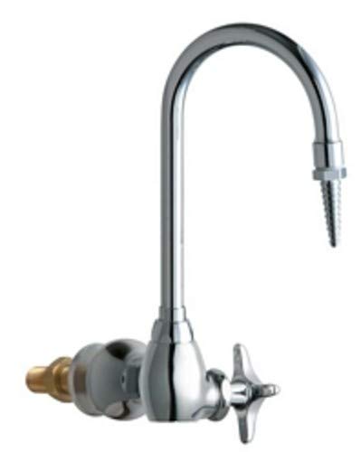 Chicago Faucets 933-WSCP Single Inlet Cold Water Faucet - Commercial Grade Stainless Steel Sink Faucet for Restaurants, Hospitals, and Public Restrooms