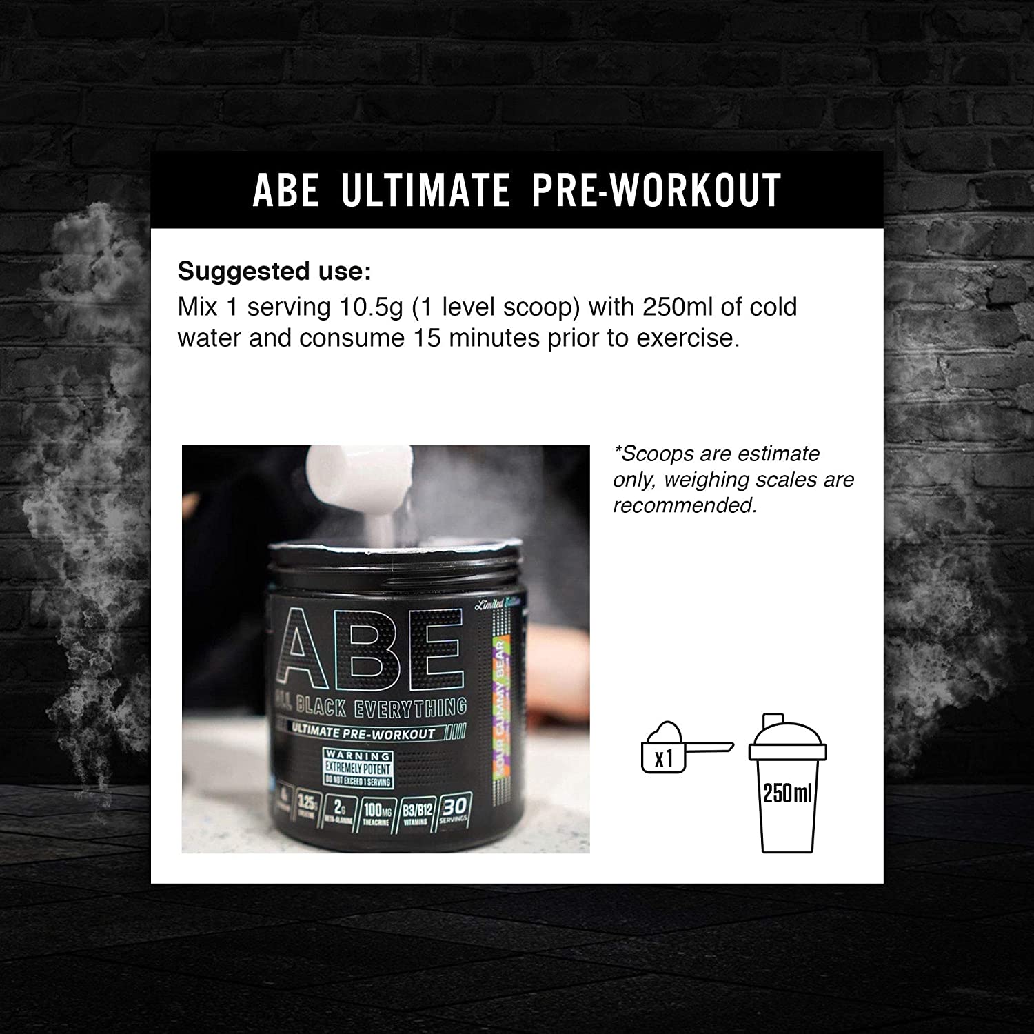 Applied Nutrition ABE (All Black Everything) Ultimate Preworkout Powder 315g - Boost Energy & Performance for Intense Workouts & Gym Sessions