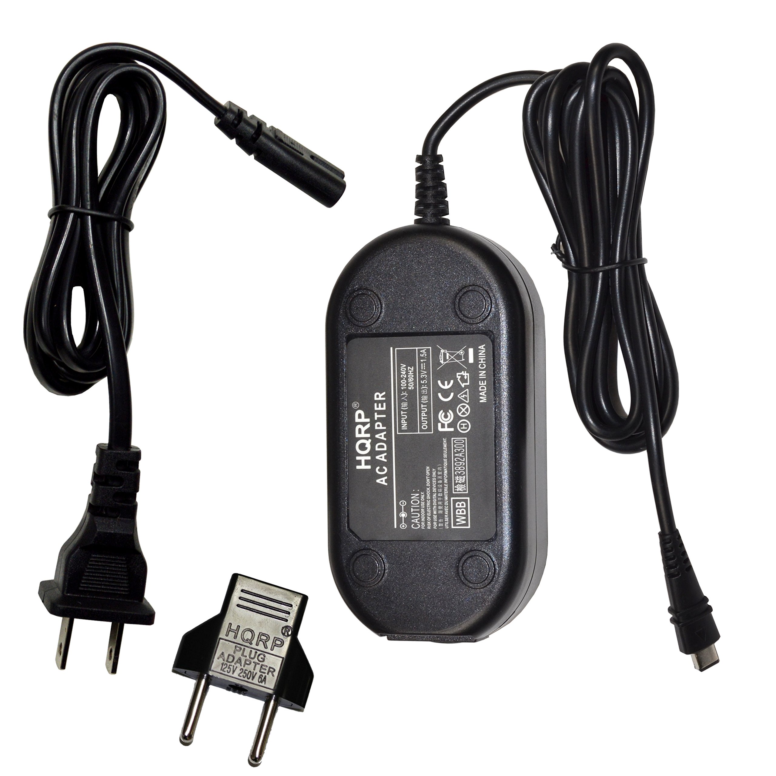 HQRP AC Power Adapter for Canon VIXIA HF-R800/R82/R80 Camcorder with EU Plug - Replacement Charger for Travel, Home & Studio Video Recording