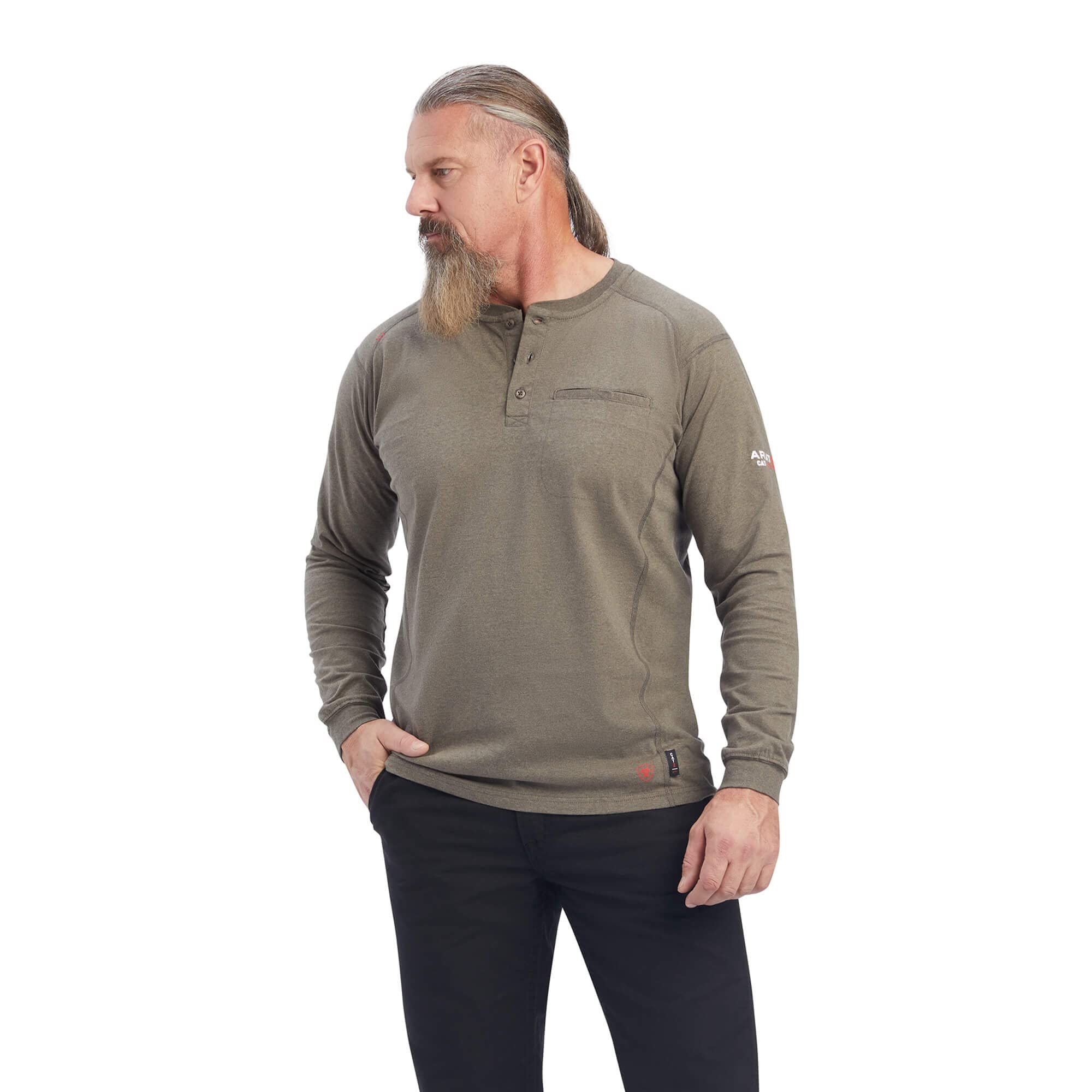 ARIAT Sage Heather FR AIR Service T-Shirt - Flame Resistant Work Shirt for Men | Comfortable & Durable for Construction, Oilfield & Outdoor Work