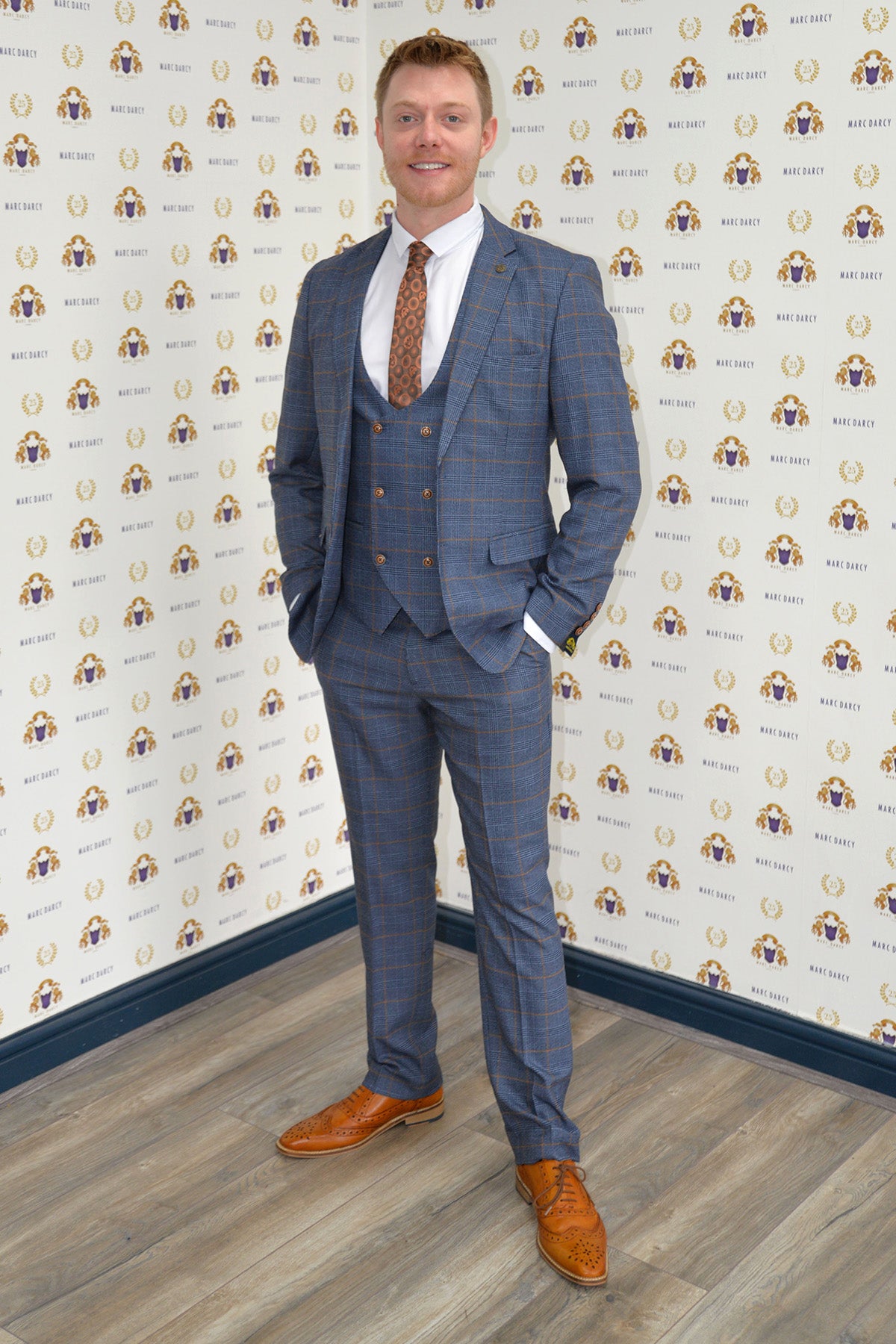 Coronation Street Daniel Osbourne Rob Mallard JENSON Sky Blue Check Suit | Men's Fashion TV Show Inspired Outfit for Cosplay & Special Events