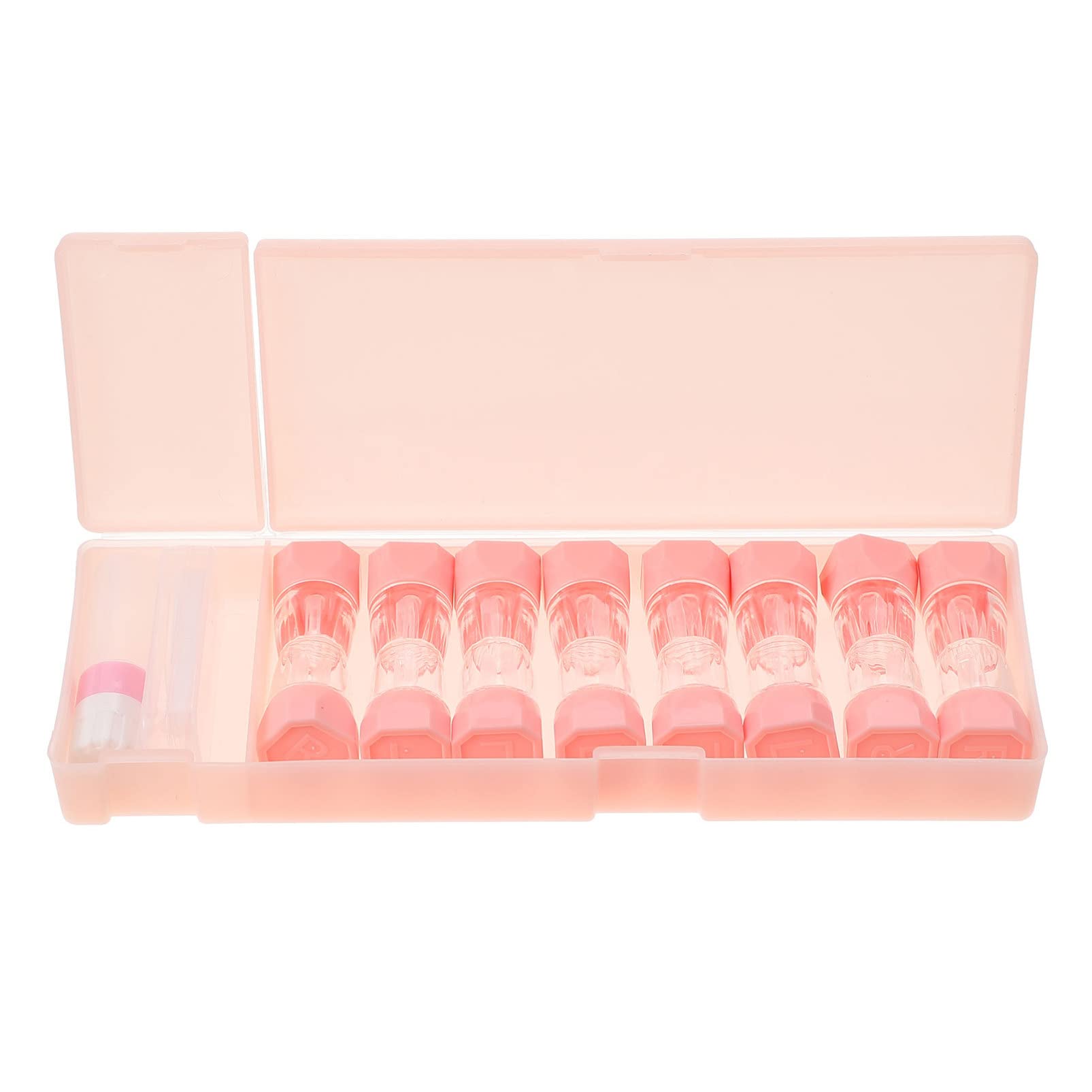 **Healifty 8-Piece Contact Lens Case Set - Compact Travel-Friendly Contact Lens Holder with Secure Storage - Ideal for Travel, Gym, and Daily Eye Care (Pink)**