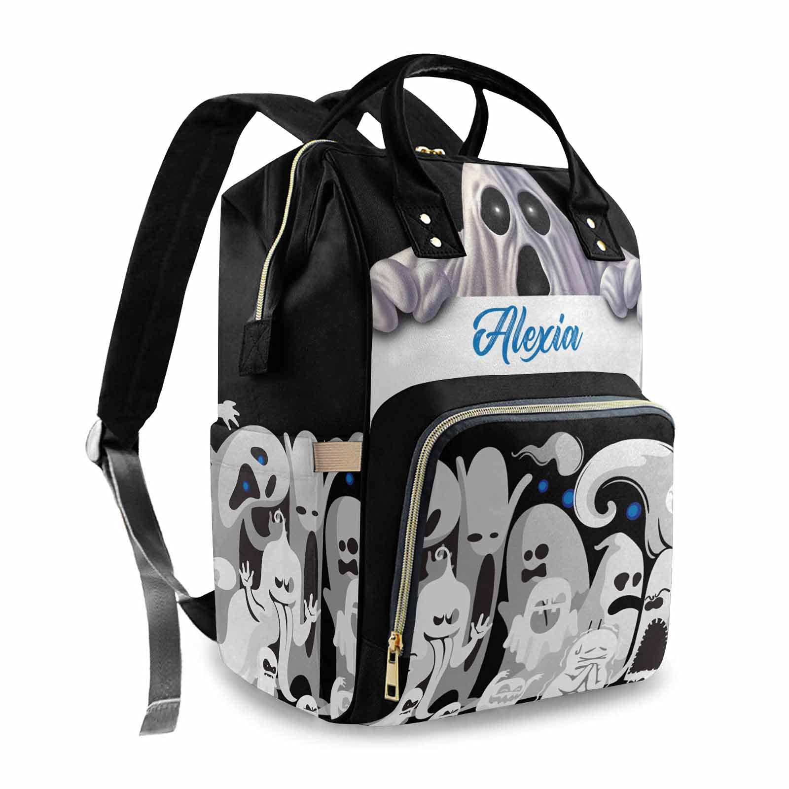 Personalized Halloween Diaper Backpack for Mom & Dad - Custom Nightmare Before Christmas Baby Bag for Newborn Boys & Girls - Waterproof Daycare Backpack - Perfect Baby Shower Gift for Parents (Great for Trick-or-Treating, Daycare & Travel)
