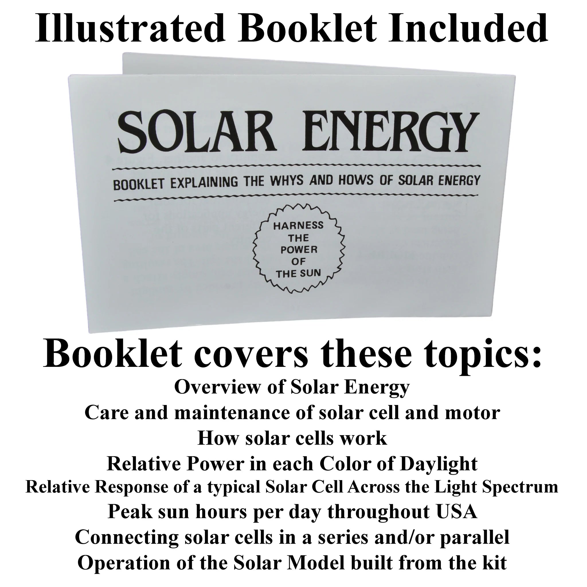 Educational Solar Energy Science Project Kit for Kids - Solar Panel, Motor & Guidebook - STEM Learning, Science Experiments & DIY Projects for Home & School