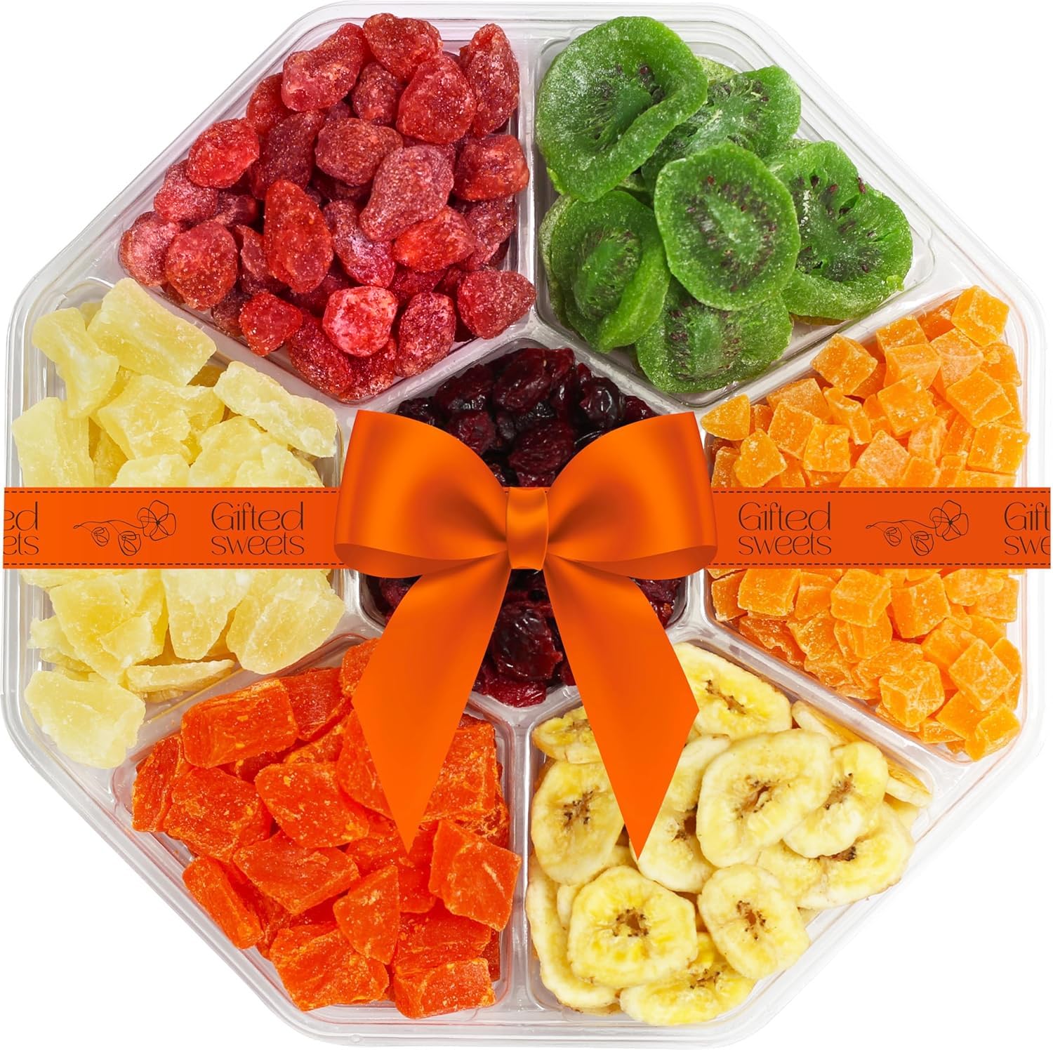 Premium Dried Fruit Gift Basket - 7 Sweet Tropical Gourmet Dried Fruits Assortment | Healthy Snack Food Gift Box for Birthday, Sympathy, Christmas, Housewarming | Perfect for Office, Home, Party & Holiday Gifting