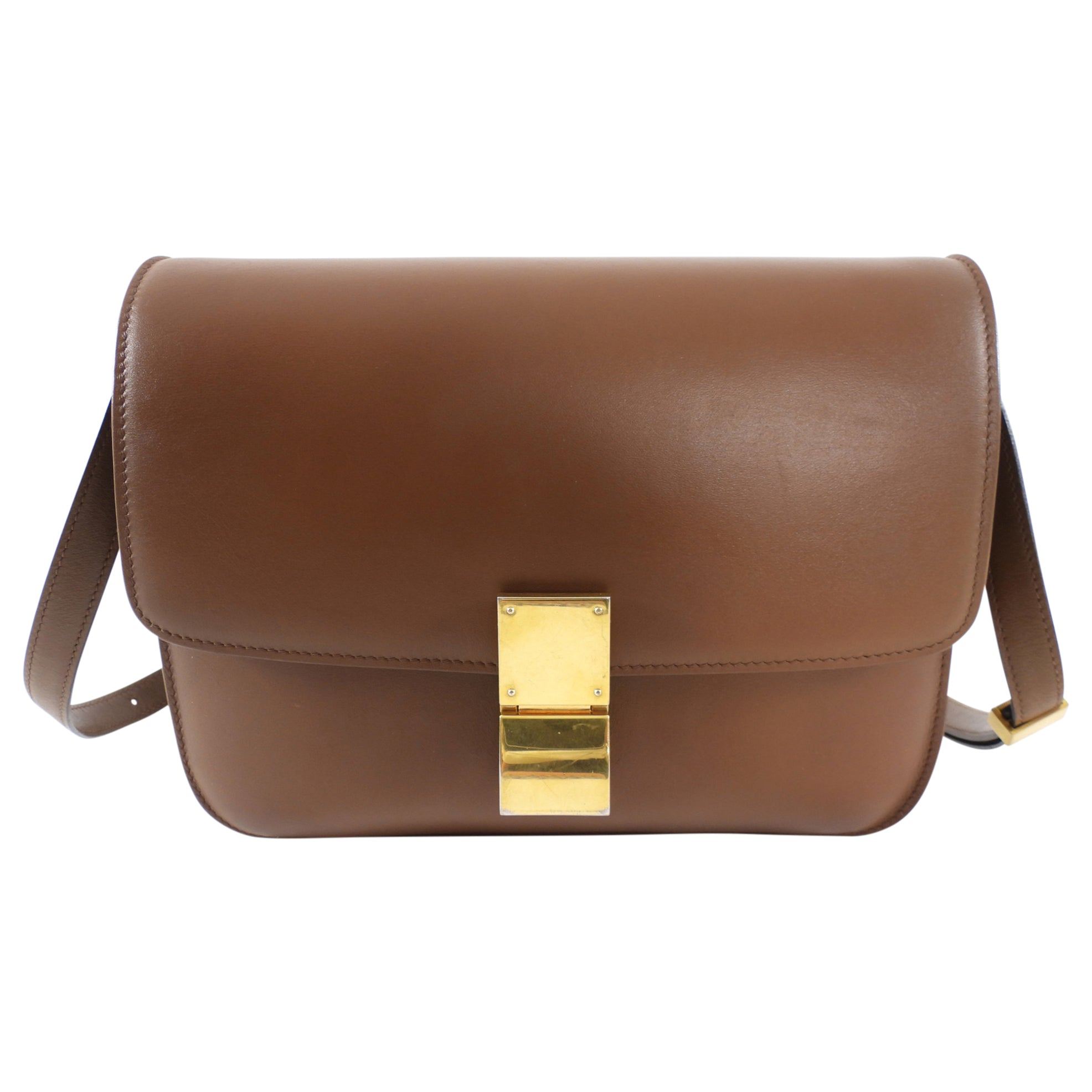 Celine Medium Box Bag in Brown Leather - Stylish & Timeless Handbag for Women | Perfect for Work, Travel & Everyday Use