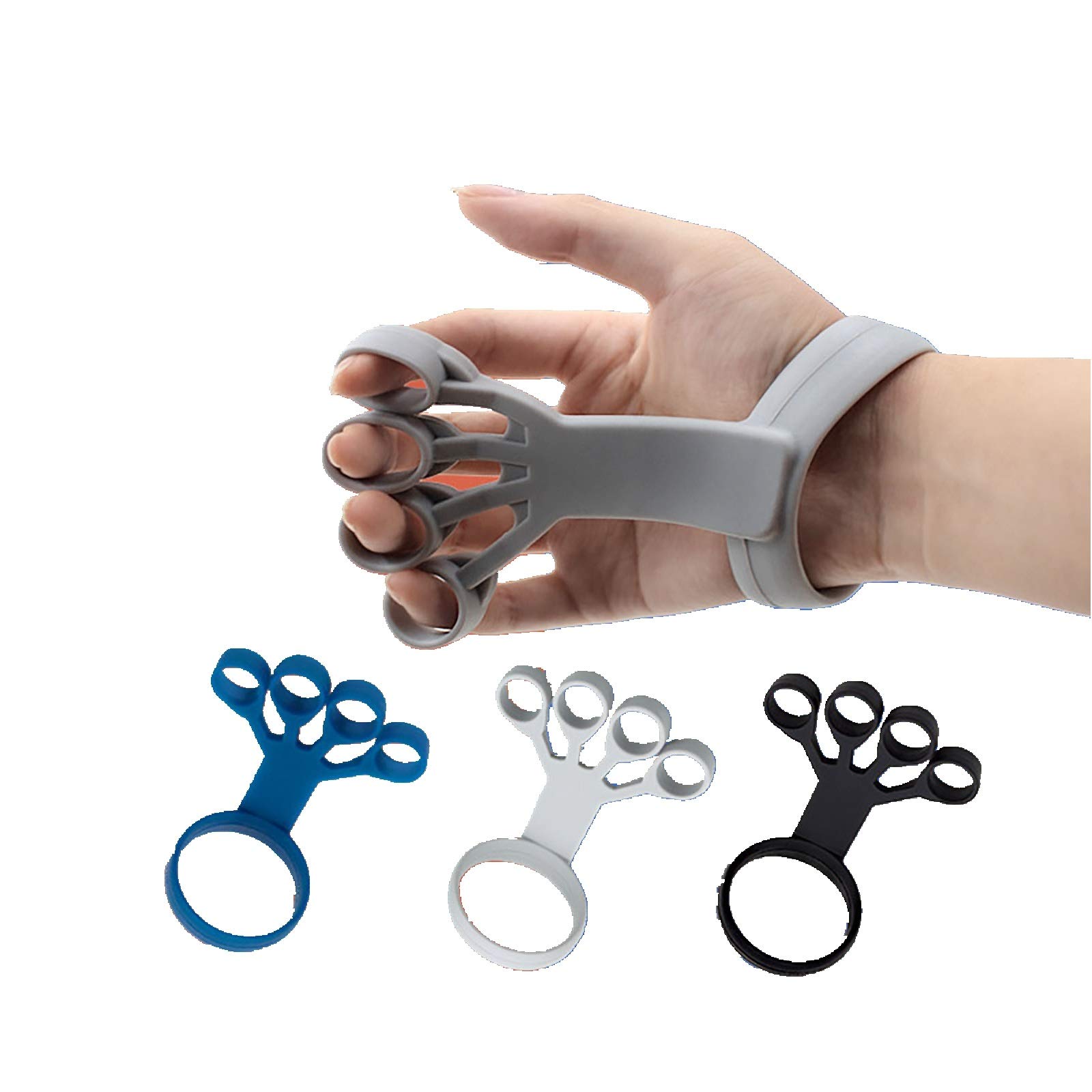 Coolbiz Finger Exercise Grip Strengthener & Hand Extensor Trainer - Silicone Resistance Bands for Joint Pain Relief, Wrist Rehabilitation & Stress Relief - Perfect for Office Workers, Gamers & Physical Therapy