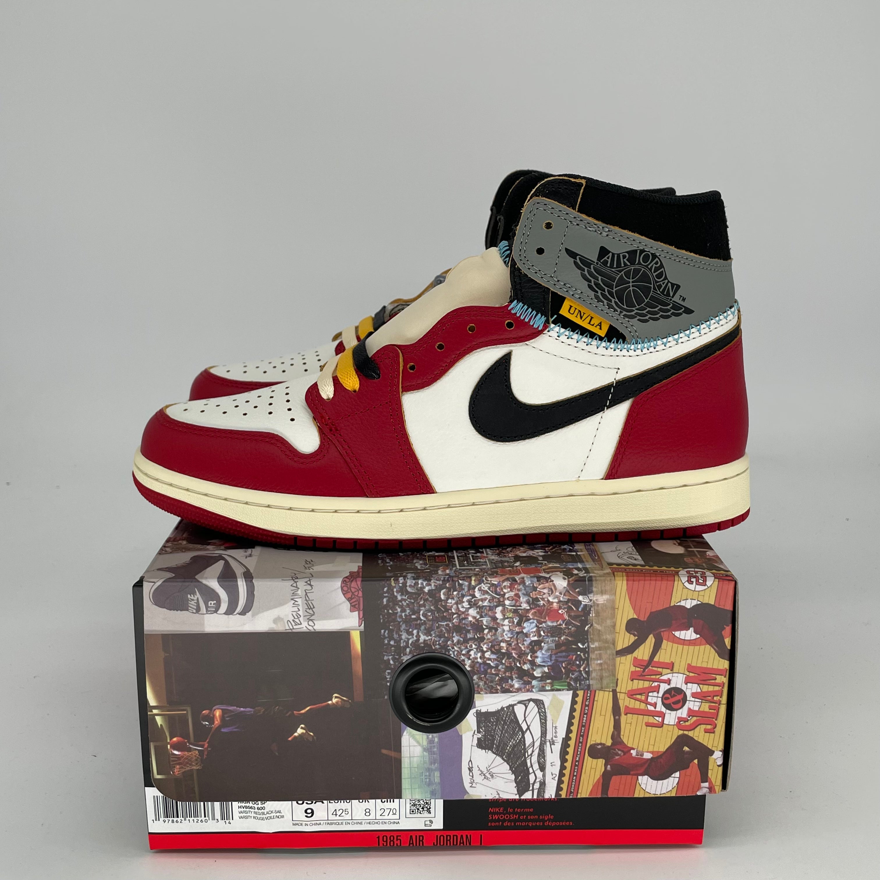 Authentic Air Jordan 1 Union LA Chicago Shadow Sneakers - Men's Size 9 & Women's Size 10.5 (HV8563-600) - Perfect for Streetwear & Basketball Fashion