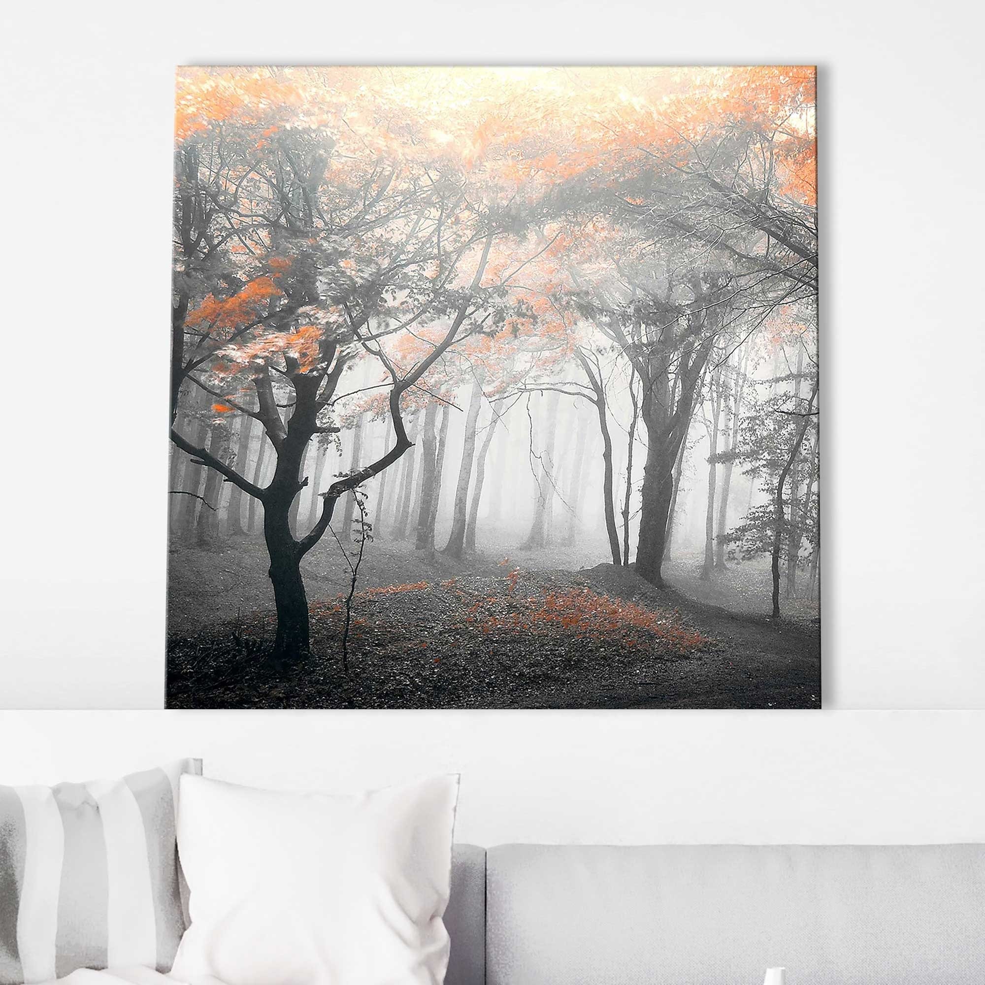Autumn Woods Landscape Canvas Print by PhotoINC Studio - Nature Wall Art for Living Room, Bedroom & Office Decor