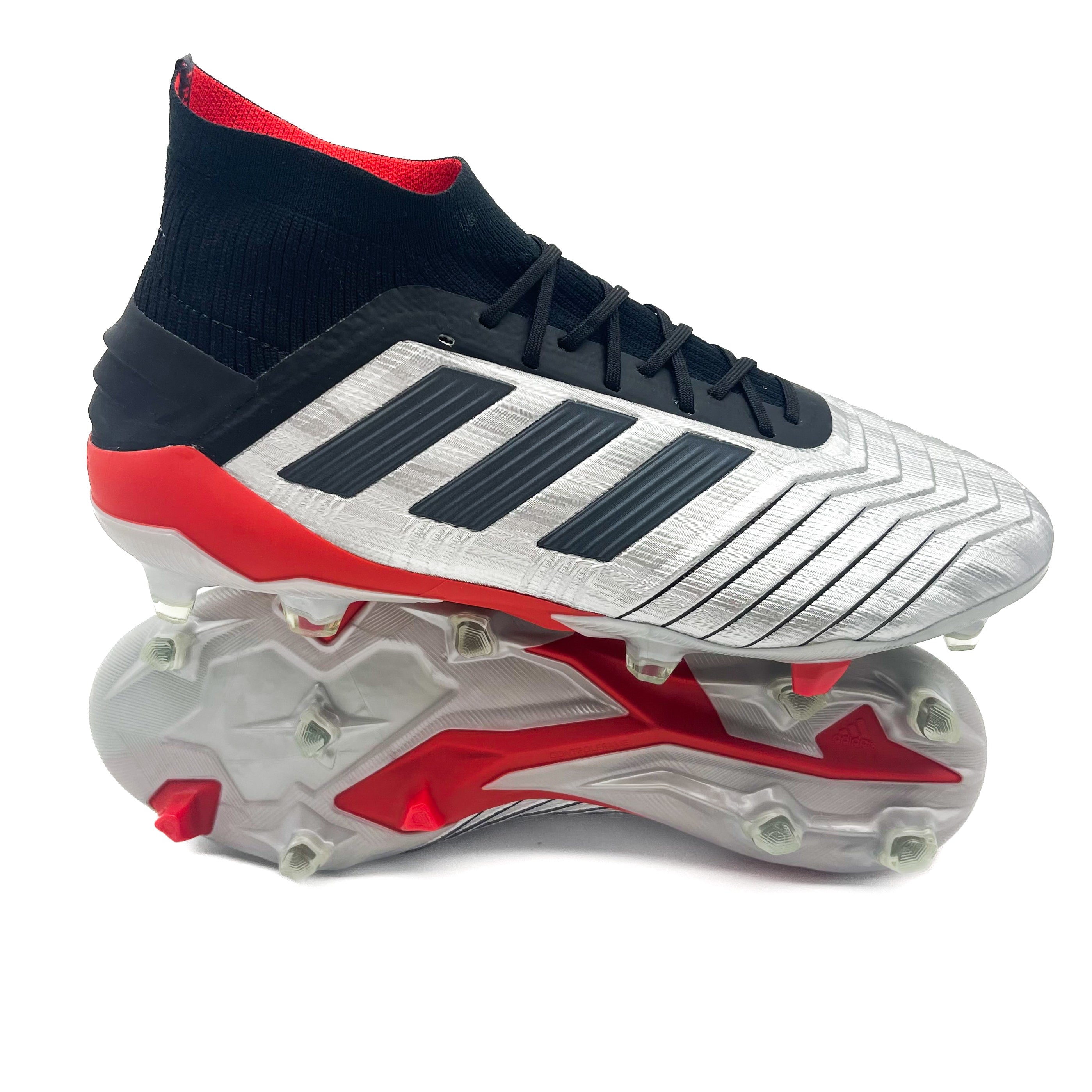 Adidas Predator 19.1 FG Soccer Cleats - Silver Metallic Football Shoes for Men | Firm Ground Outdoor & Turf Use | Perfect for Training & Matches